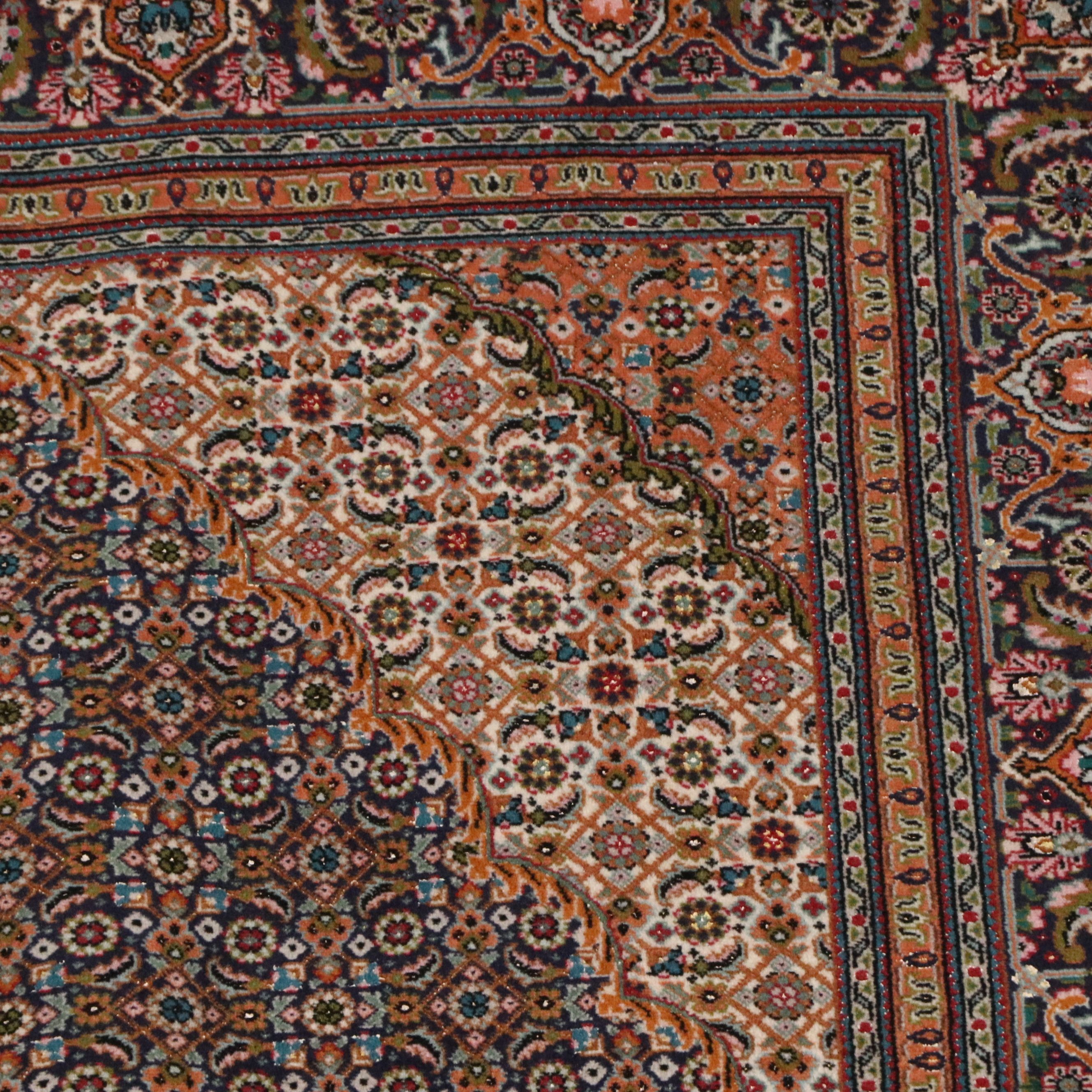 4'11 x 7'3 Hand-Knotted Persian Moud Silk-Accented Area Rug