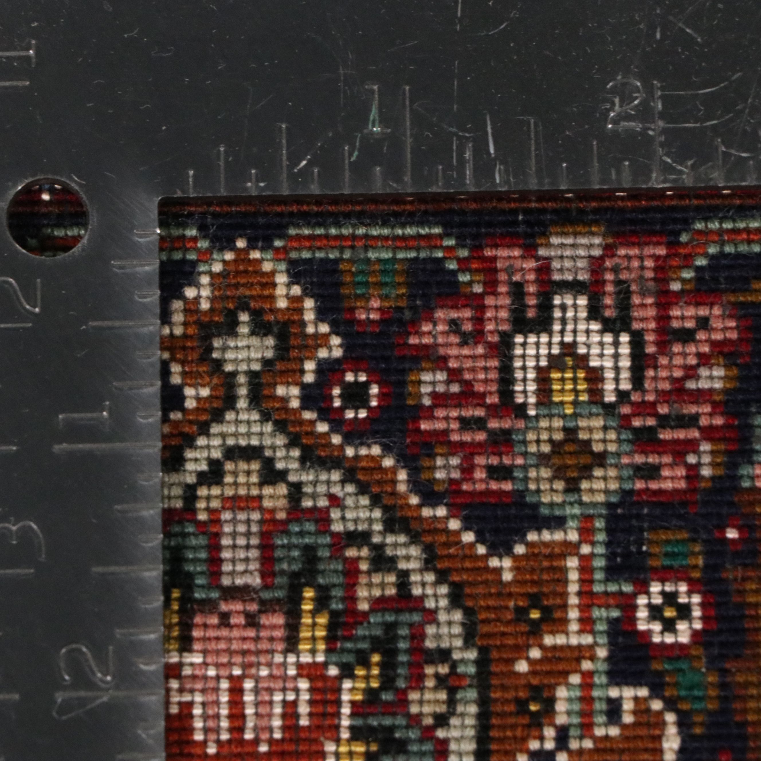 4'11 x 7'3 Hand-Knotted Persian Moud Silk-Accented Area Rug