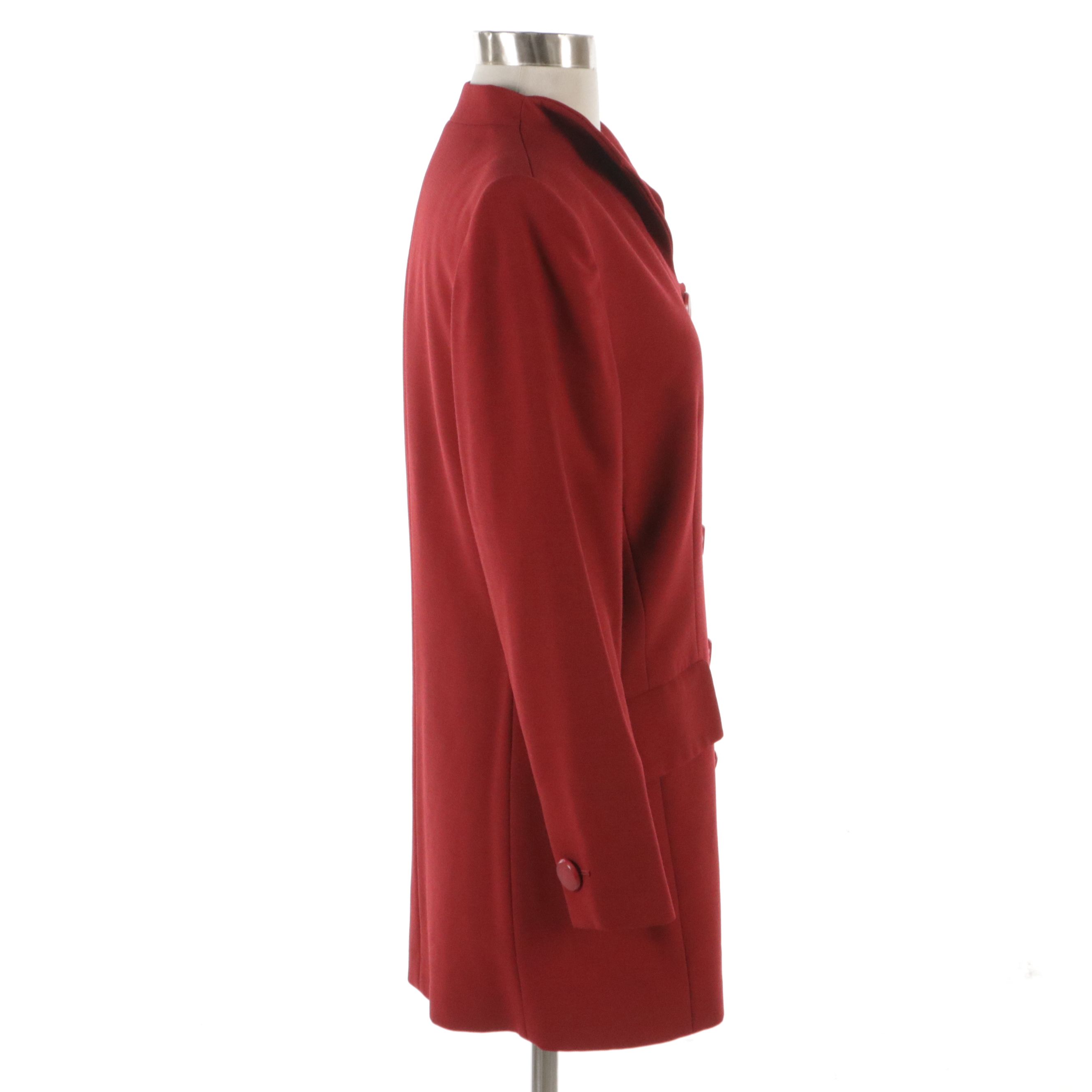 Yves Saint Laurent Collarless Jacket in Wool Serge