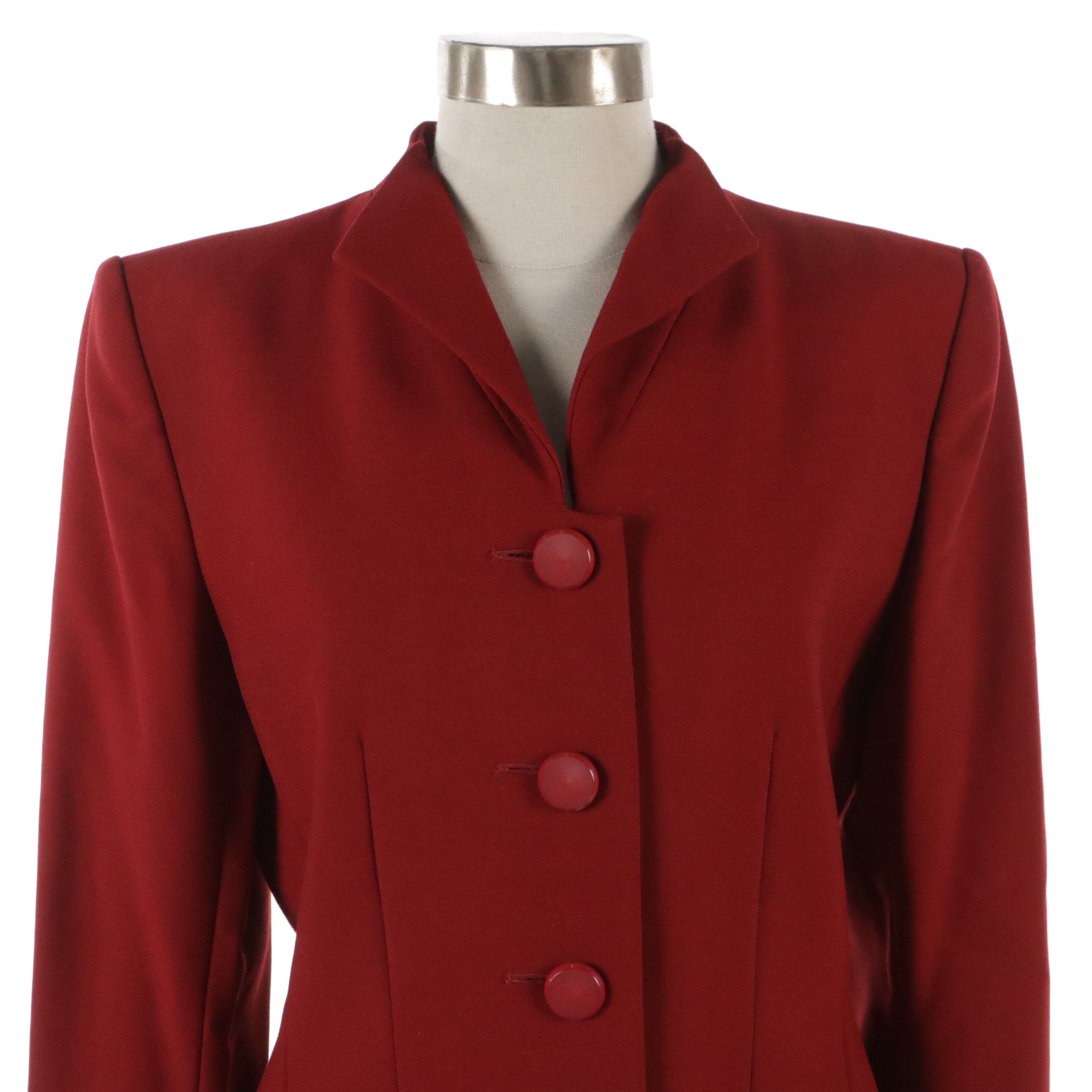 Yves Saint Laurent Collarless Jacket in Wool Serge