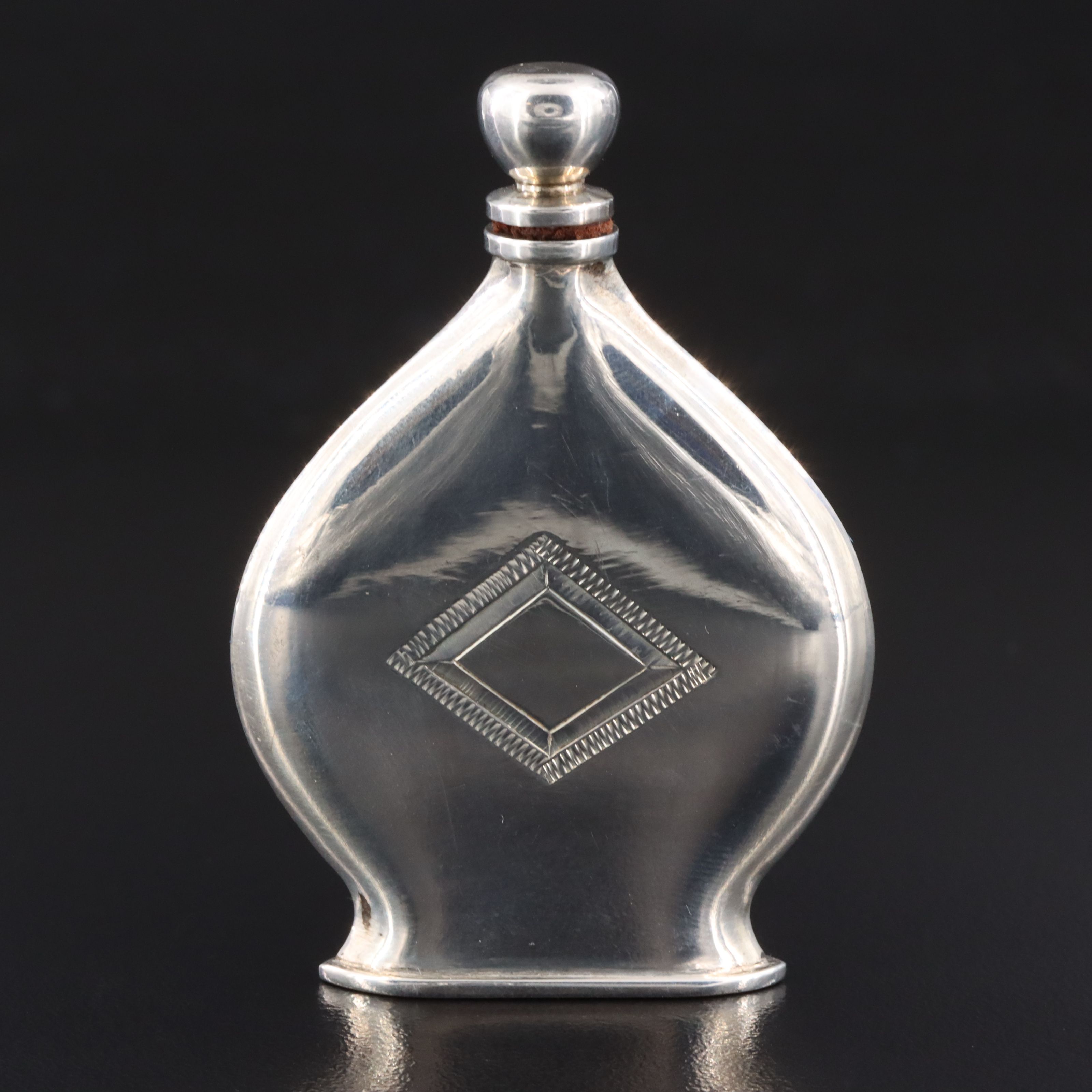 Antique Sterling Hand-Engraved Perfume Bottle
