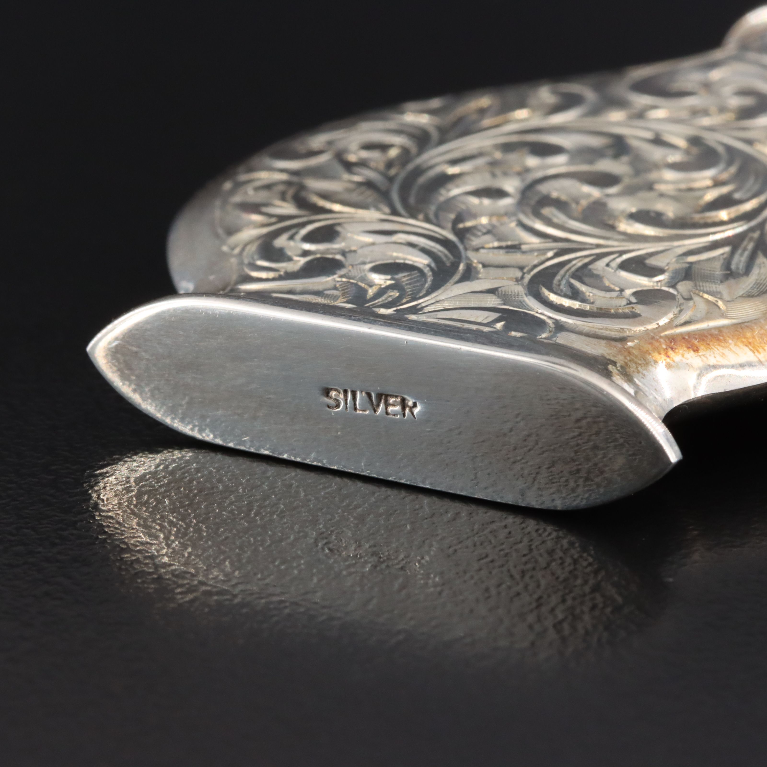 Antique Sterling Hand-Engraved Perfume Bottle