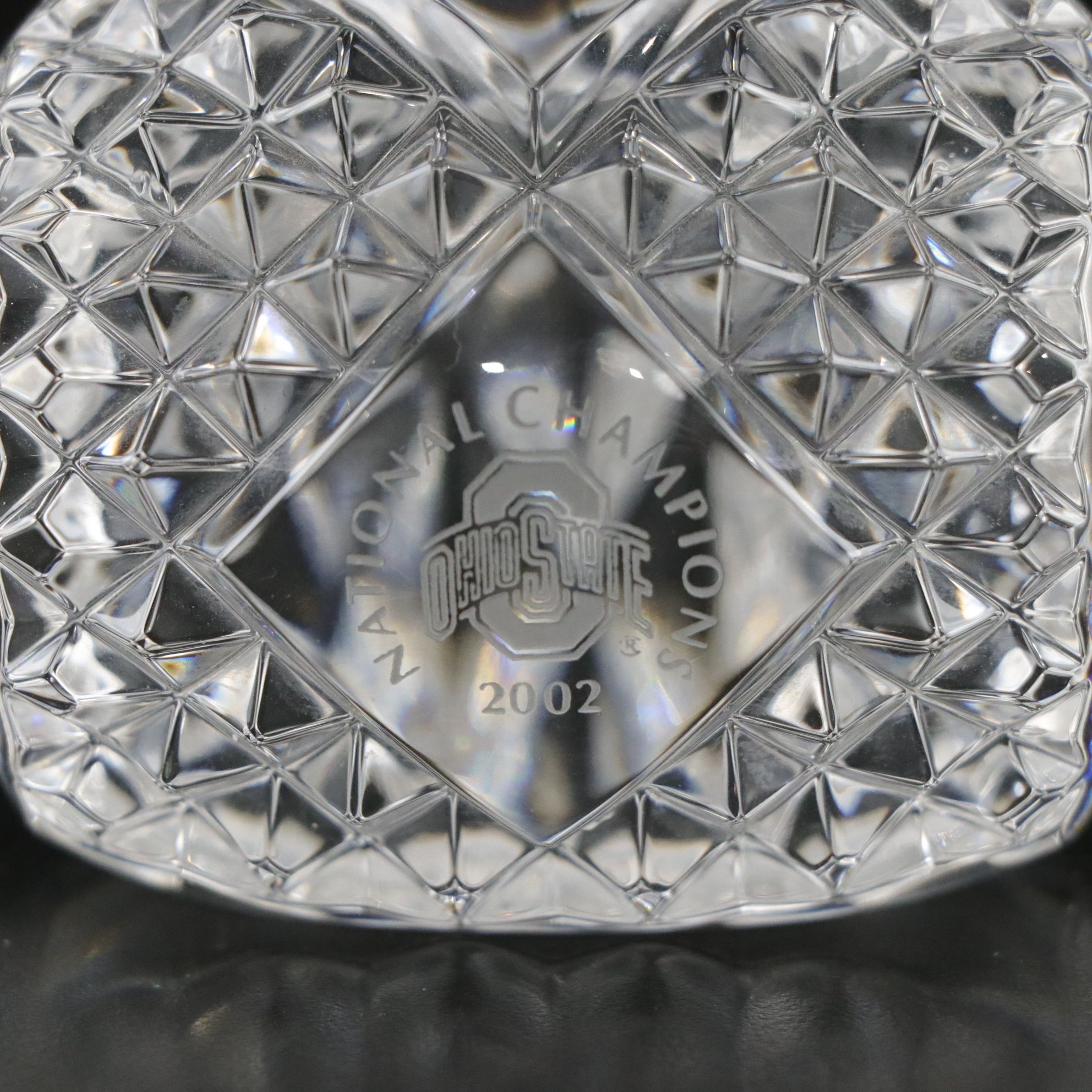 Waterford Crystal Ohio State 2002 National Championship Football Paperweight