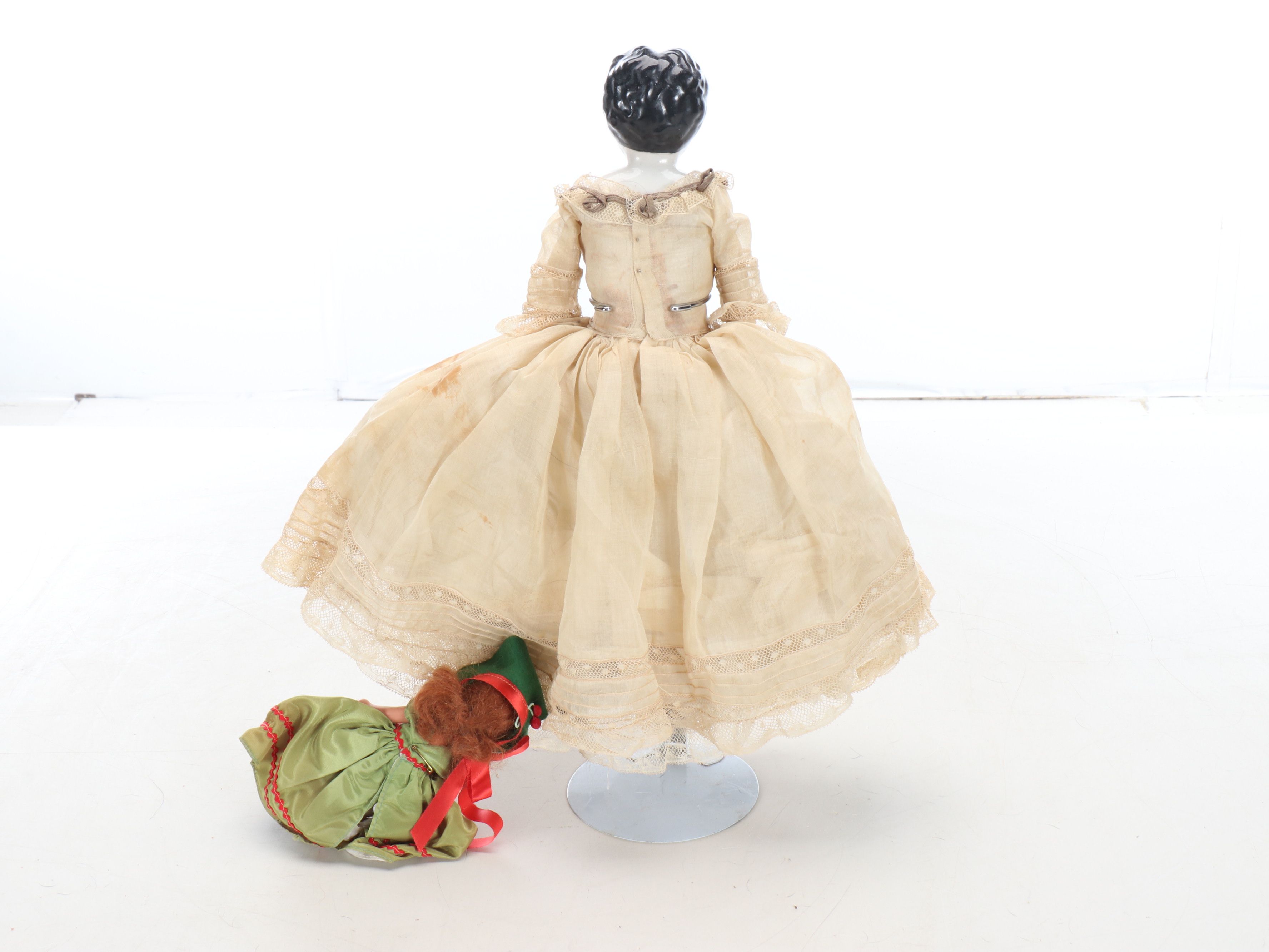 German Butterfly Hair China Head and Nancy Anne Doll and Doll Chairs