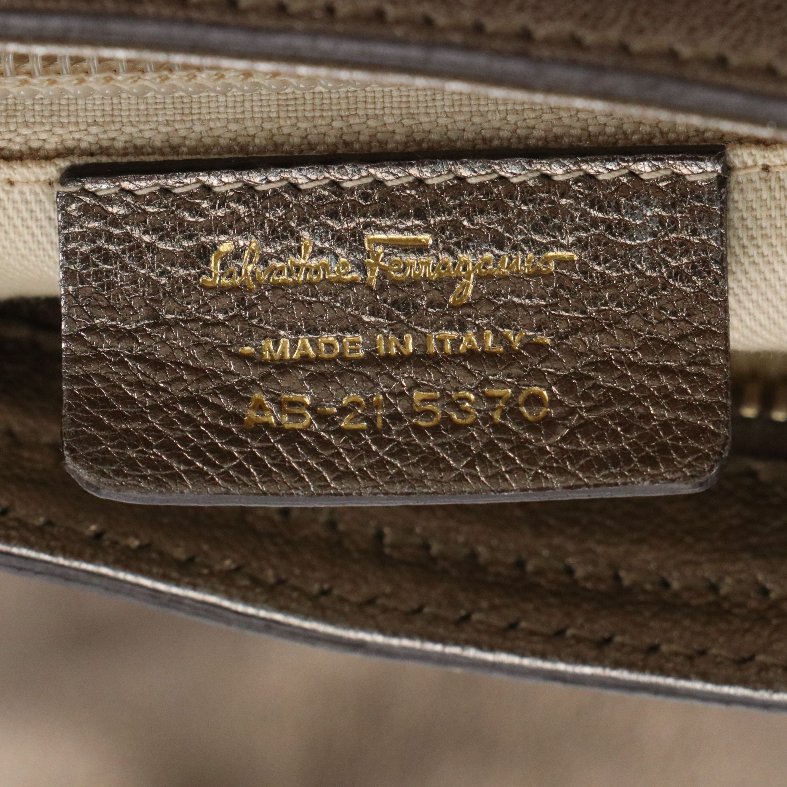 Salvatore Ferragamo Marisa Shoulder Bag in Metallic Silver Calfskin Leather