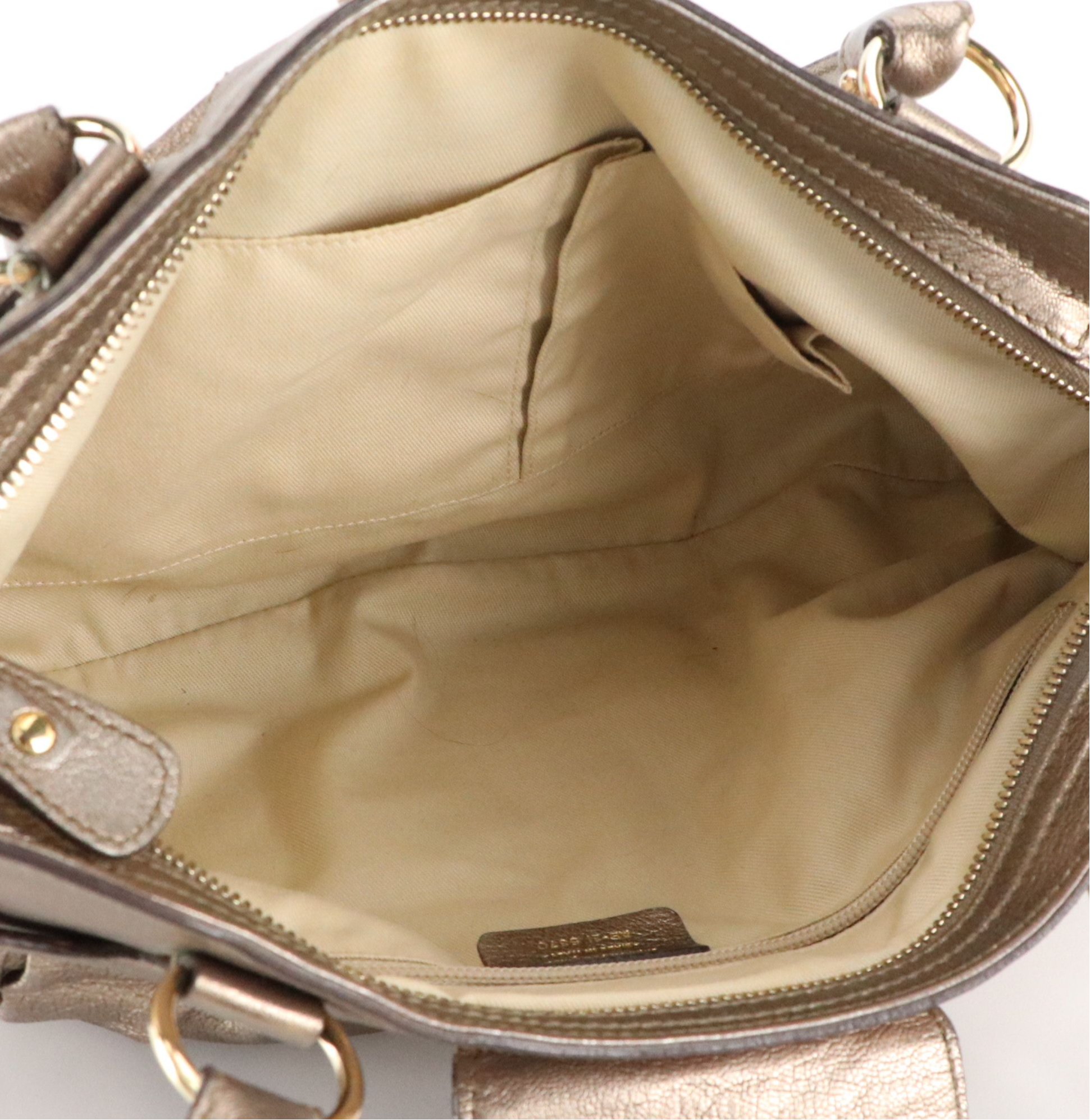 Salvatore Ferragamo Marisa Shoulder Bag in Metallic Silver Calfskin Leather