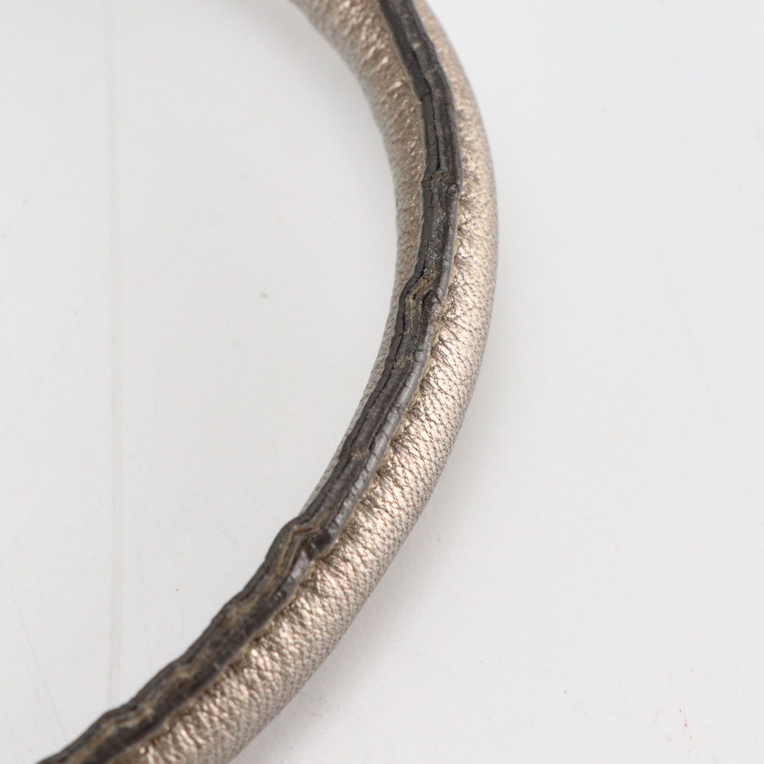 Salvatore Ferragamo Marisa Shoulder Bag in Metallic Silver Calfskin Leather