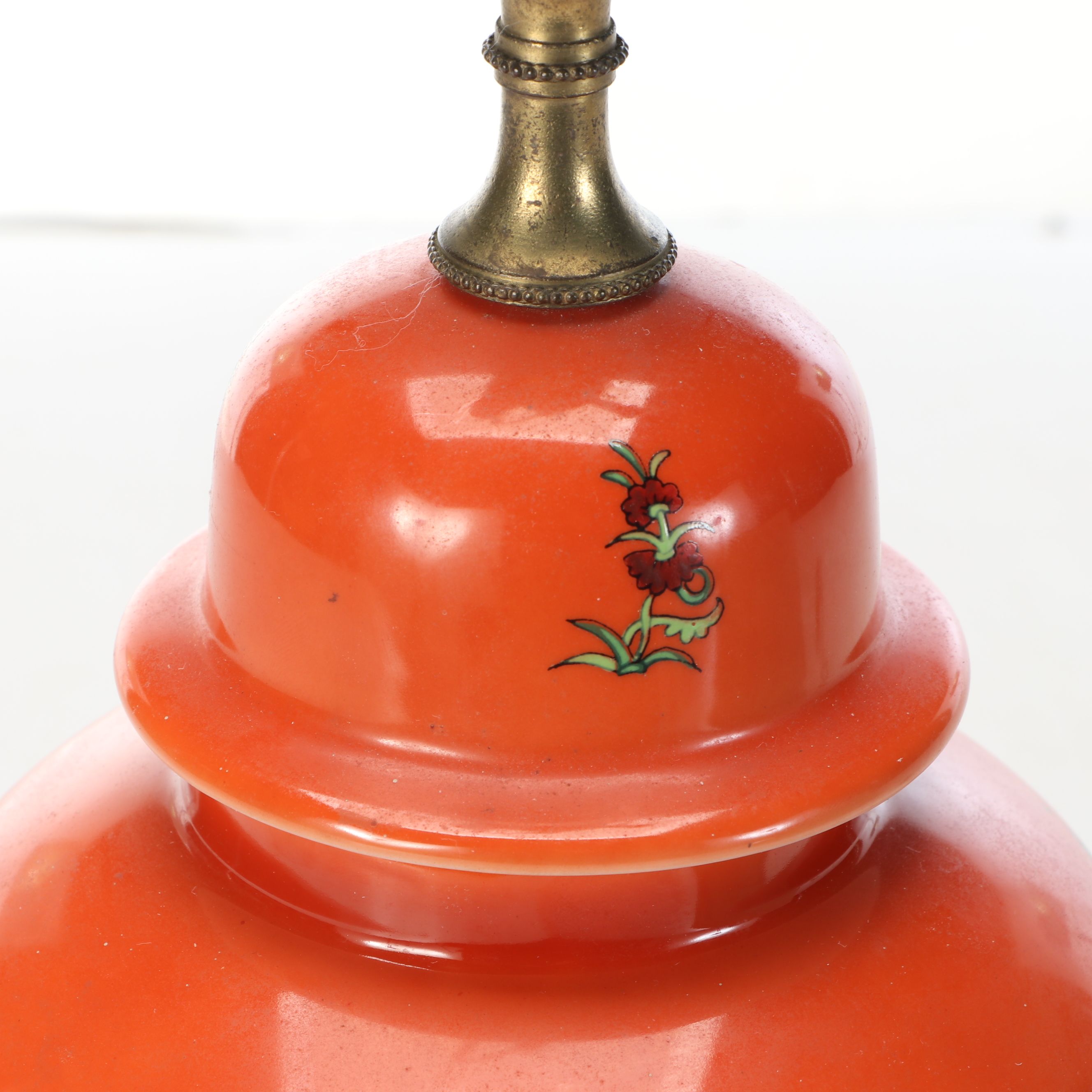 Indo-Persian Hunt Scene Hand-Painted Ginger Jar Table Lamp