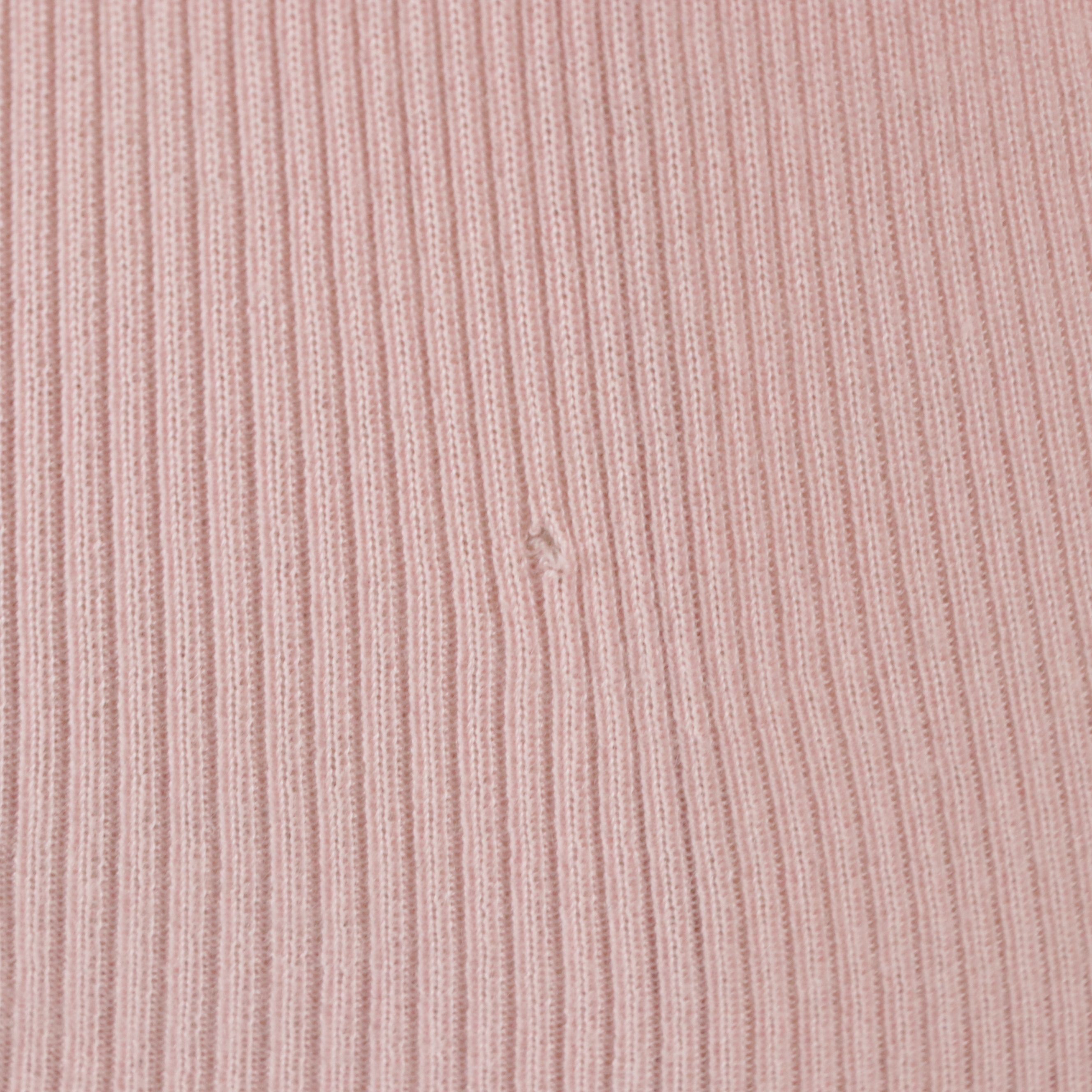 Chanel Pink Ribbed Knit Cashmere Blend Sweater with Black Trim