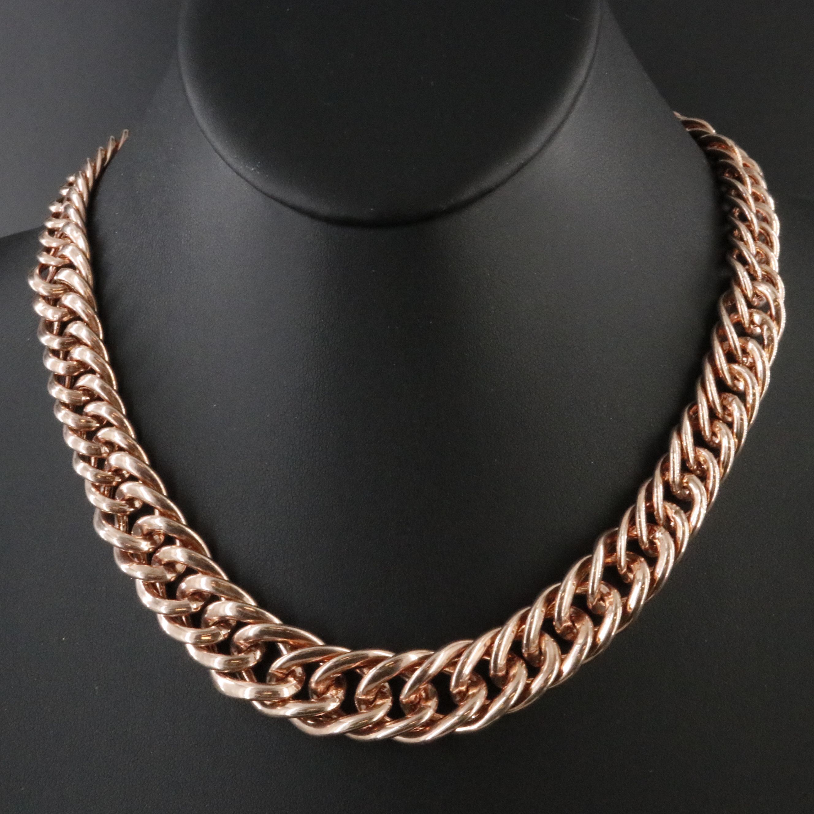 Italian Sterling Graduated Curb Chain Necklace