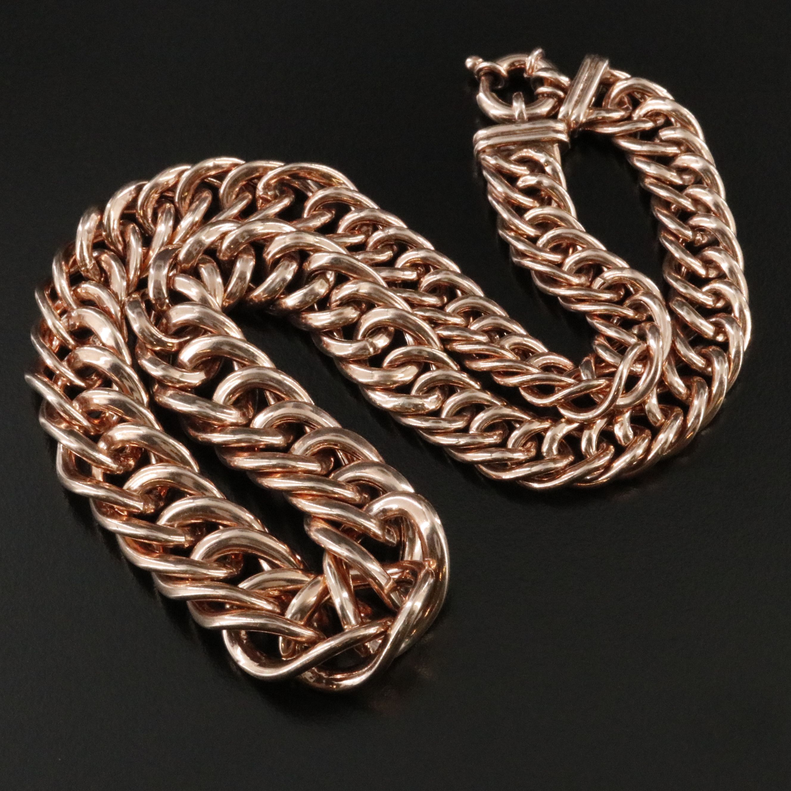 Italian Sterling Graduated Curb Chain Necklace