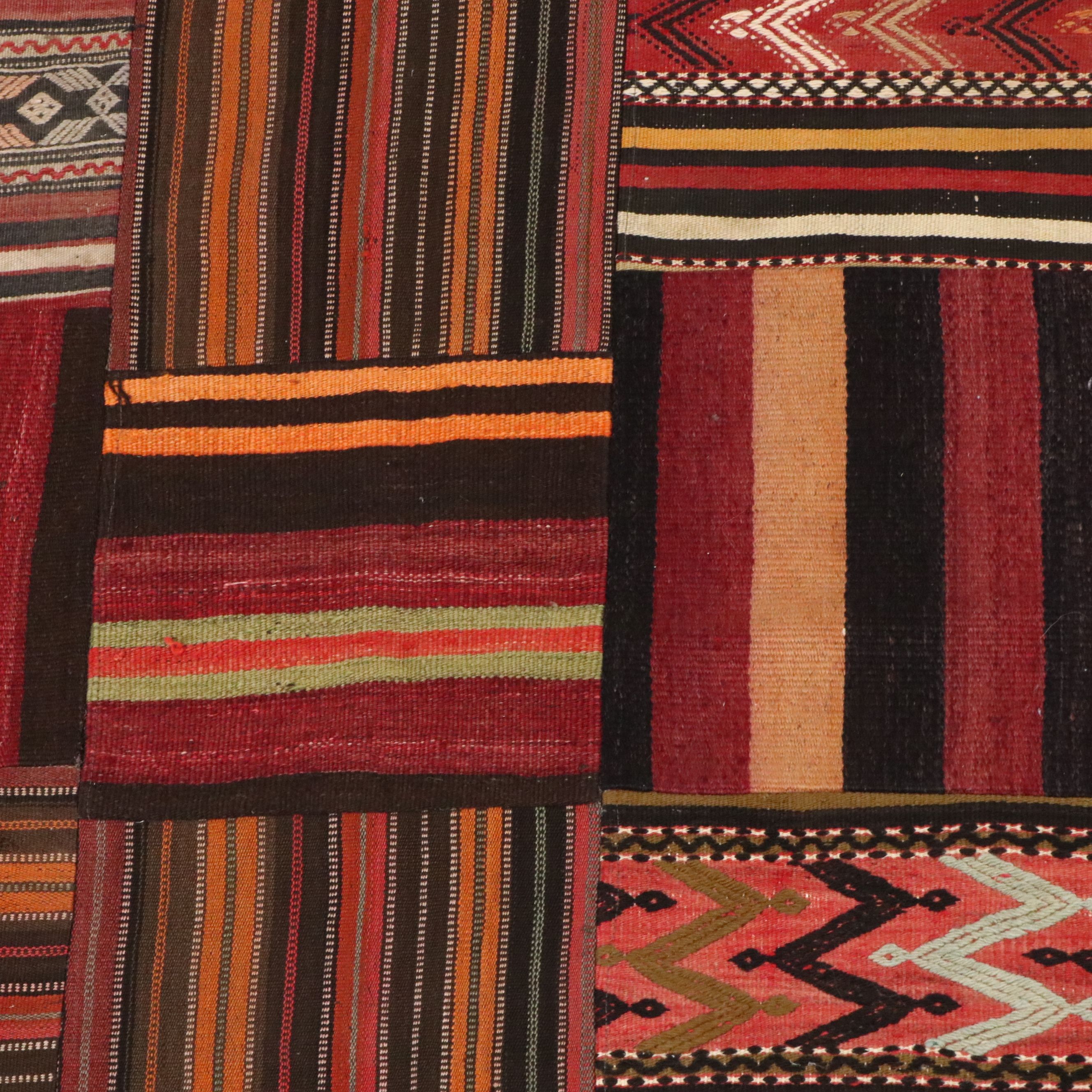 7'2 x 10'2 Handmade Turkish Patchwork Area Rug