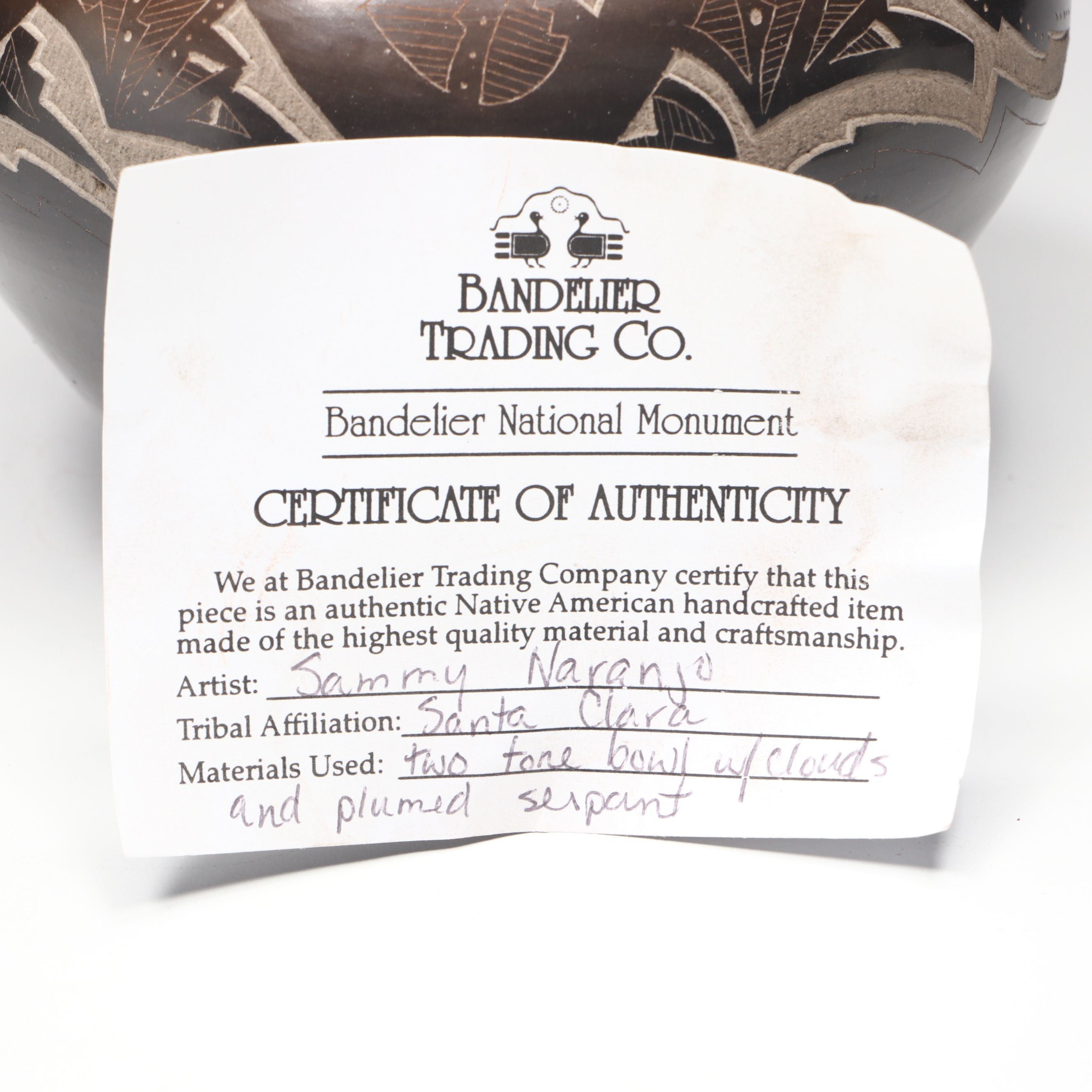 Sammy Naranjo Santa Clara Art Pottery Sgraffito Vase