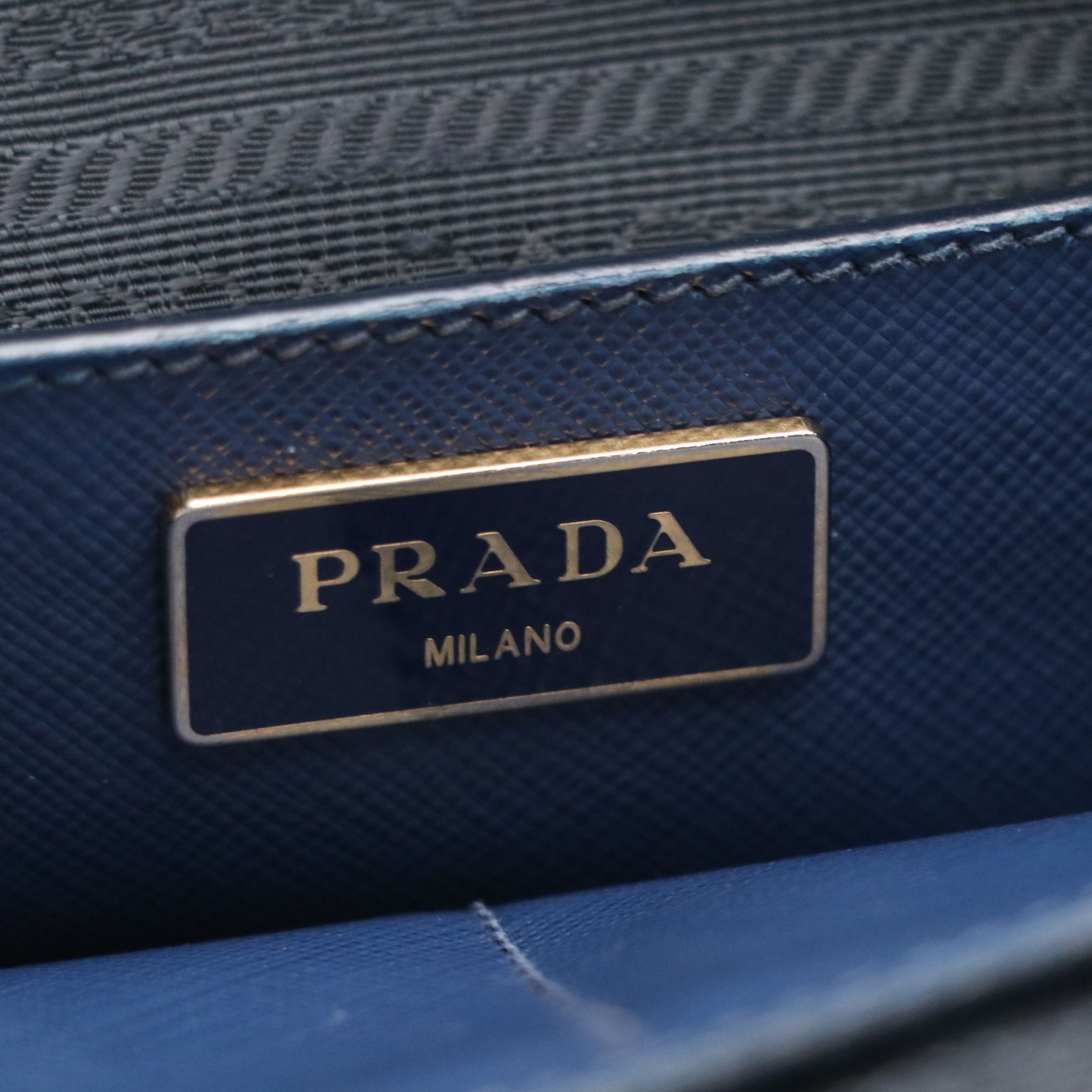 Prada Medium Double Zip Galleria Two-Way Bag in Blue Saffiano Lux Leather