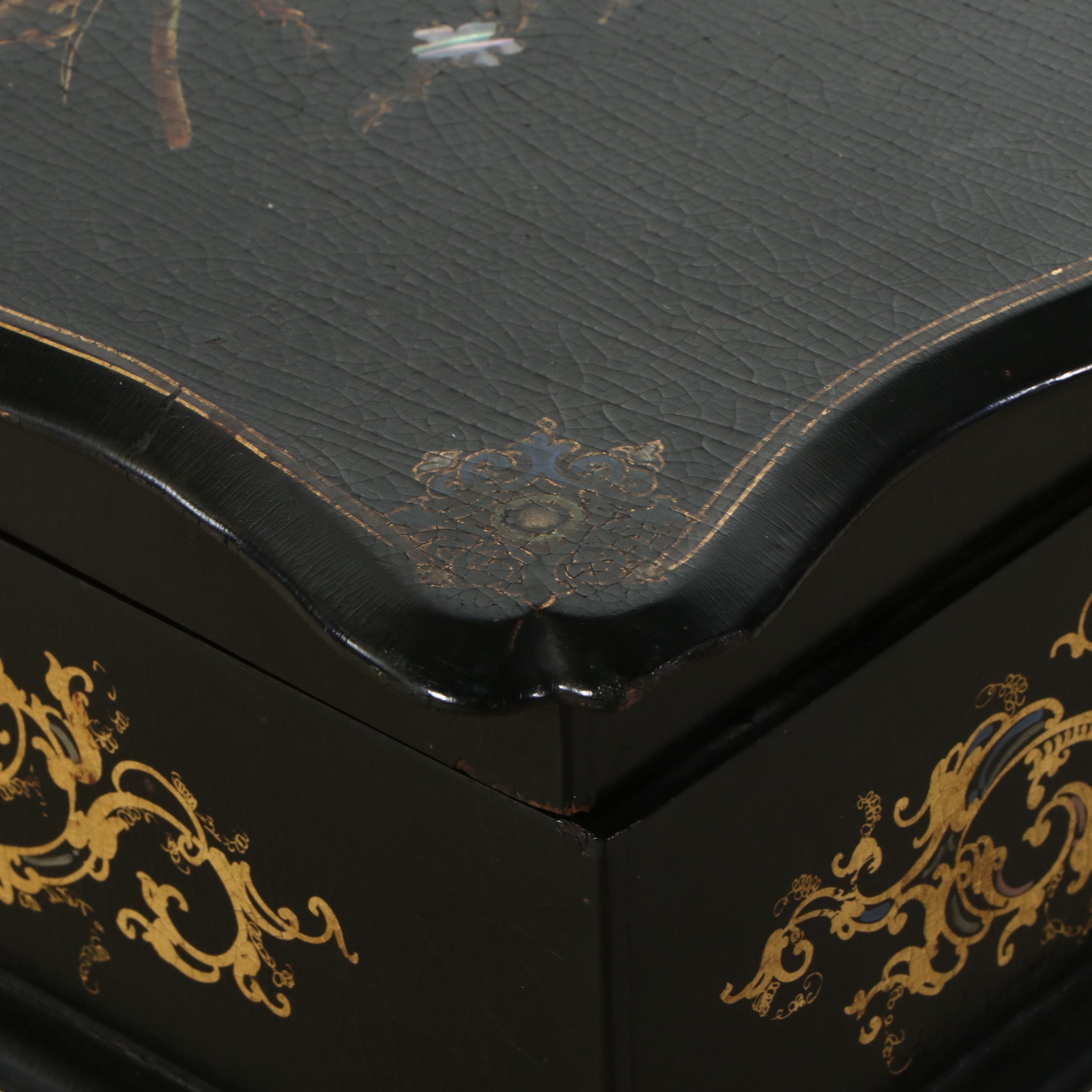 Victorian Papier-Mâché and Mother-of-Pearl Inlaid Sewing Table