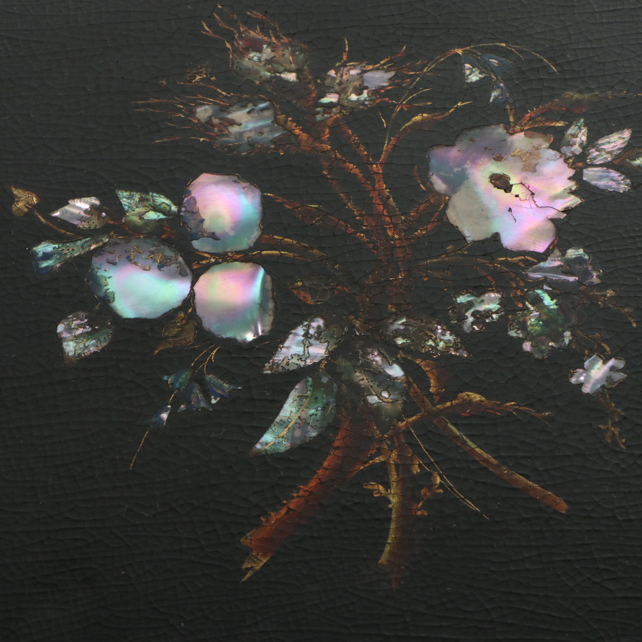 Victorian Papier-Mâché and Mother-of-Pearl Inlaid Sewing Table