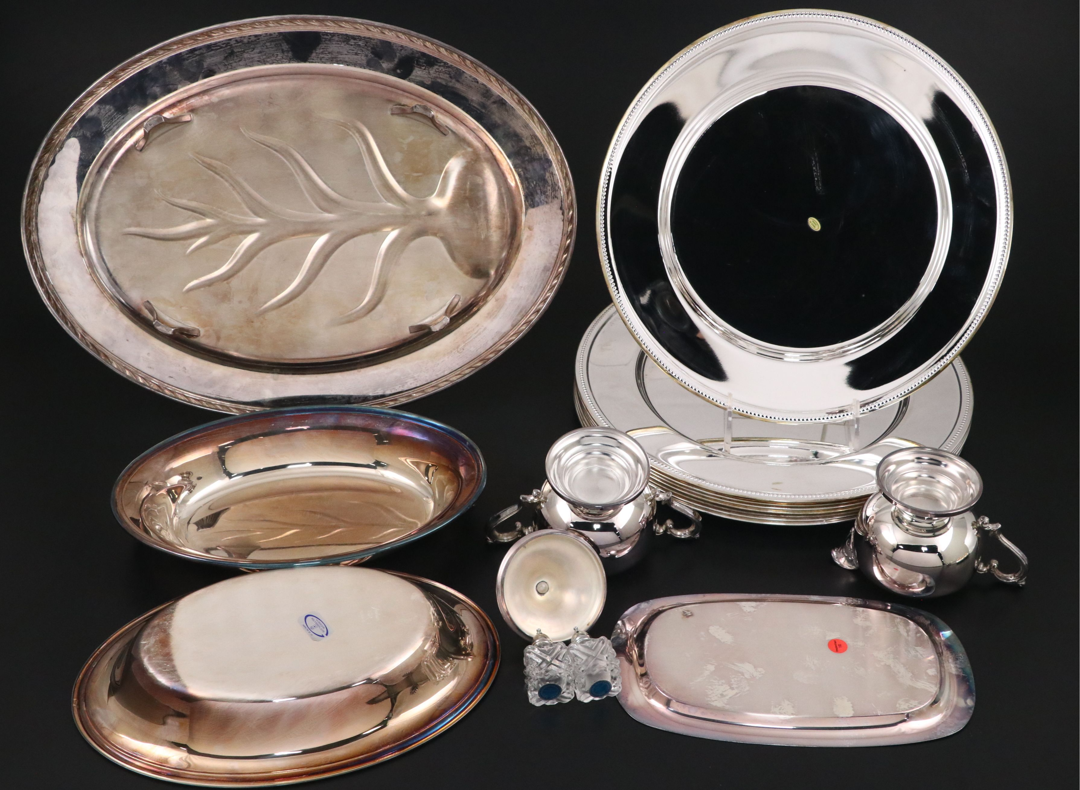 Wm. Rogers Silver Plate Creamer and Sugar Set with More Serveware