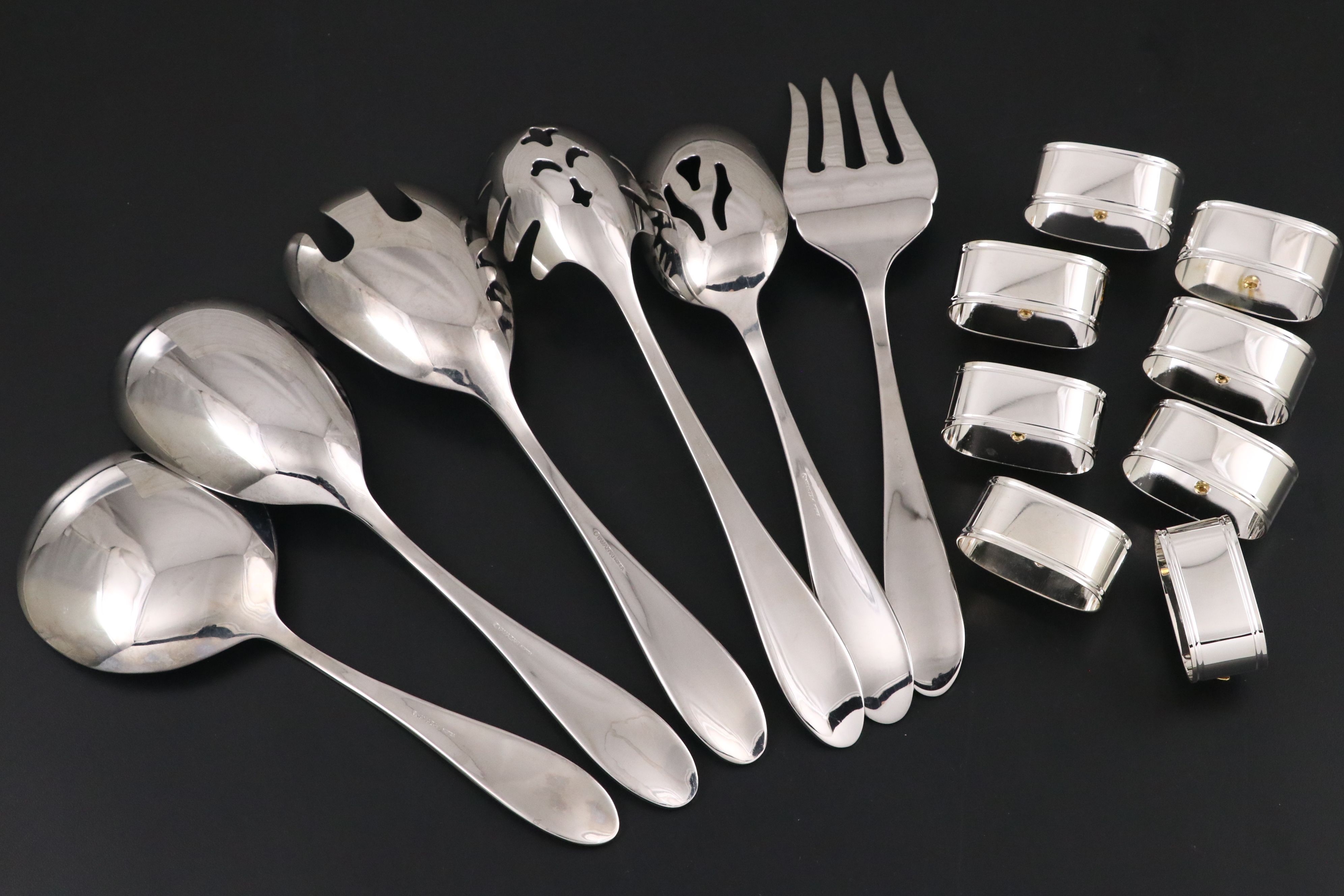 Wm. Rogers Silver Plate Creamer and Sugar Set with More Serveware