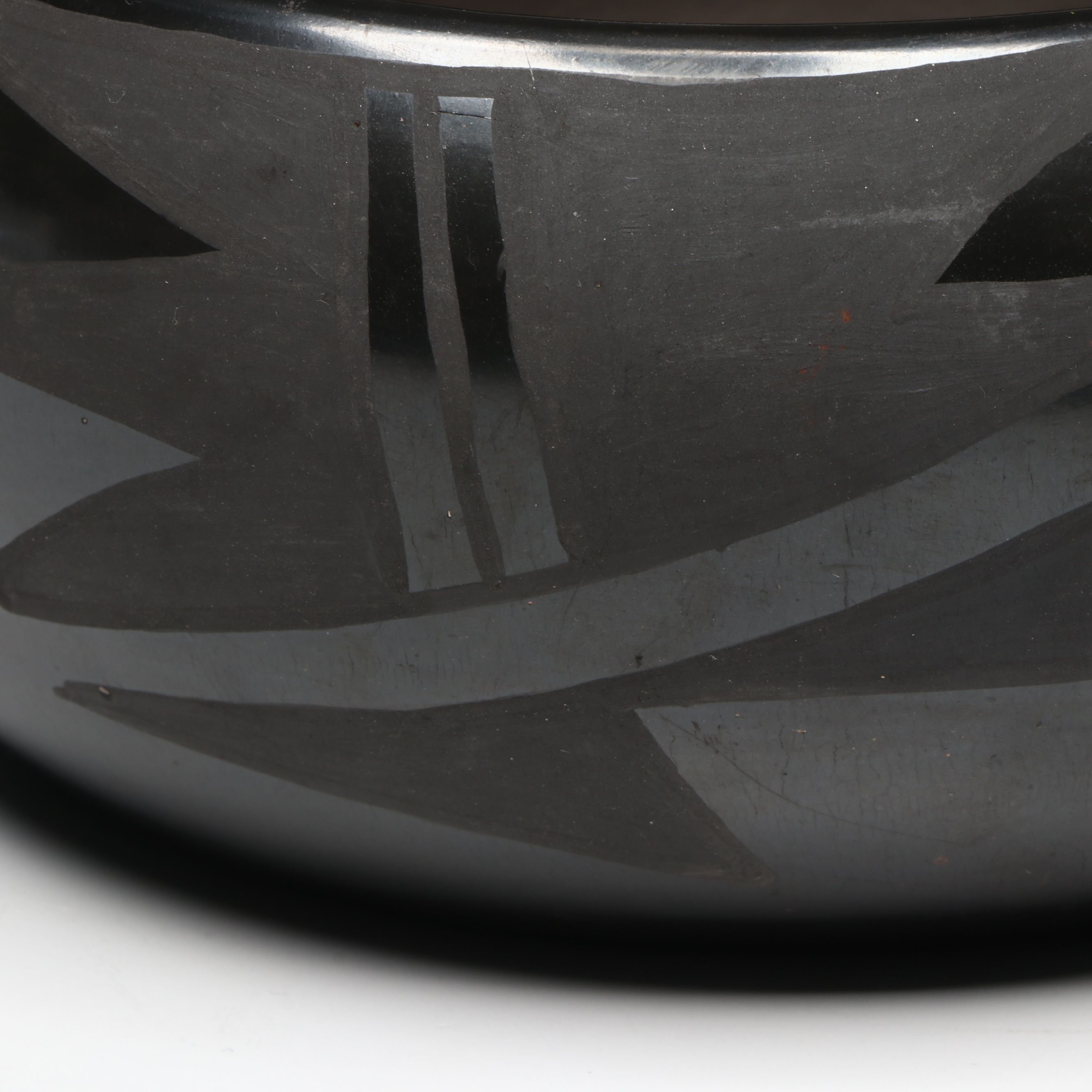 Santa Clara Pueblo Black-on-Black Ceramic Pot