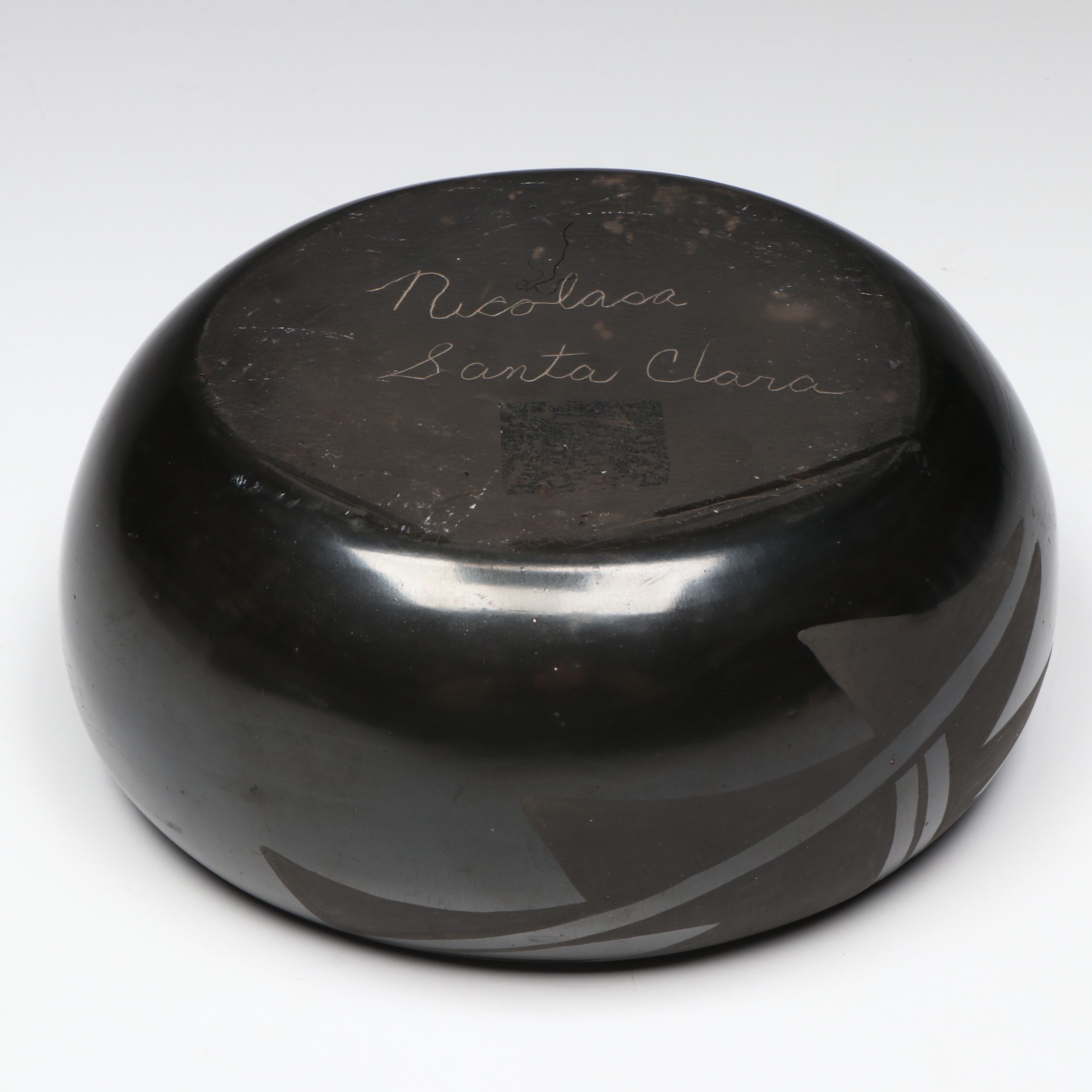 Santa Clara Pueblo Black-on-Black Ceramic Pot