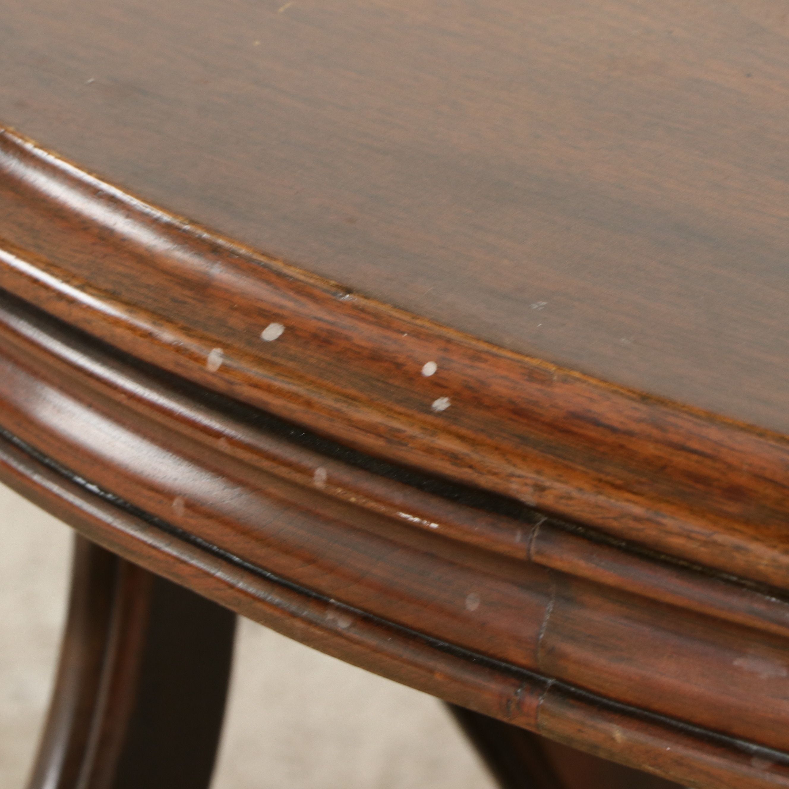Victorian Revival Oval Lyre-Base Parlor Table, Early to Mid-20th Century