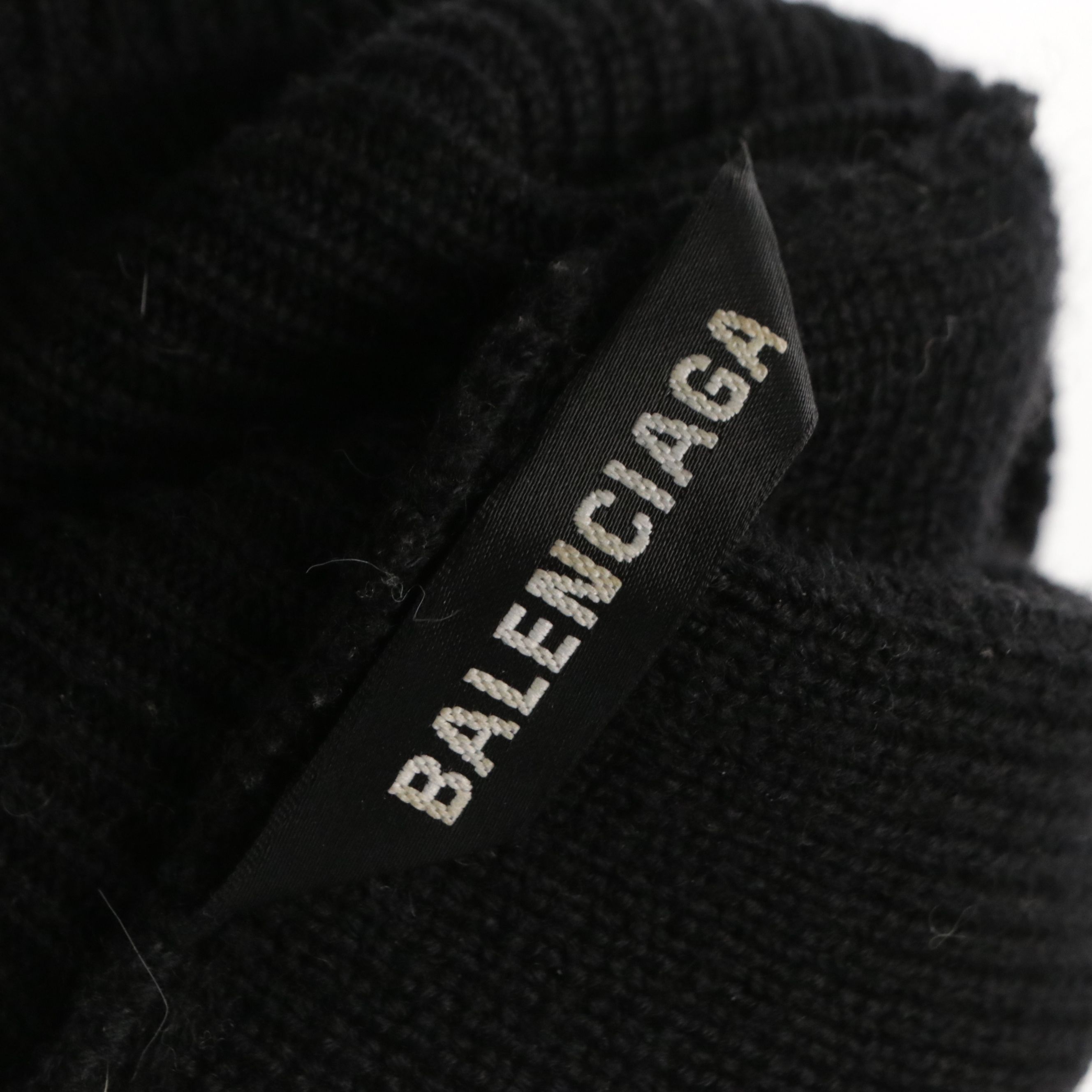 Men's Balenciaga "Hello From The Other Side" Green Alien Sweater in Black Wool