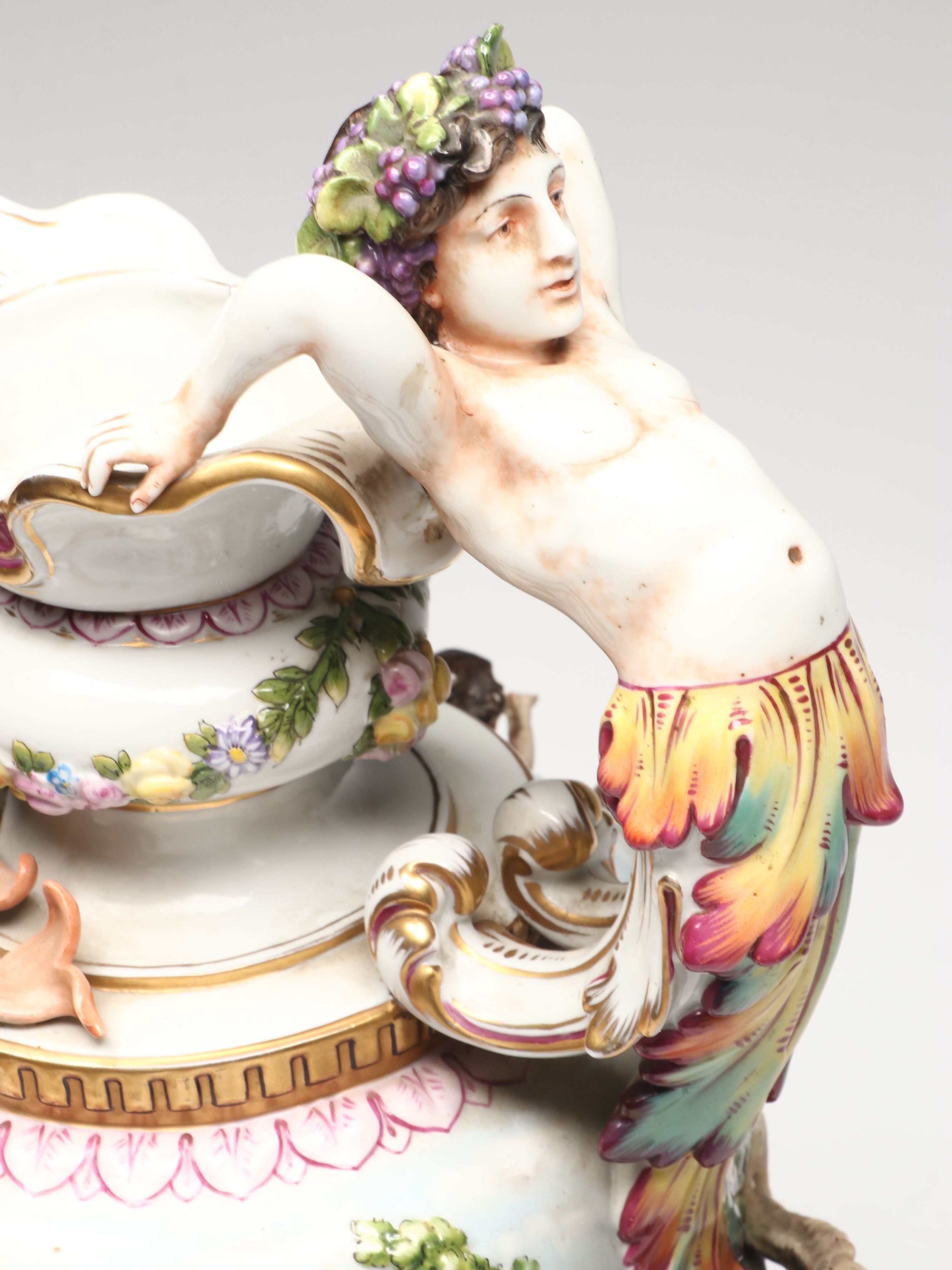 Neoclassical Style Capodimonte Figural Porcelain Ewer