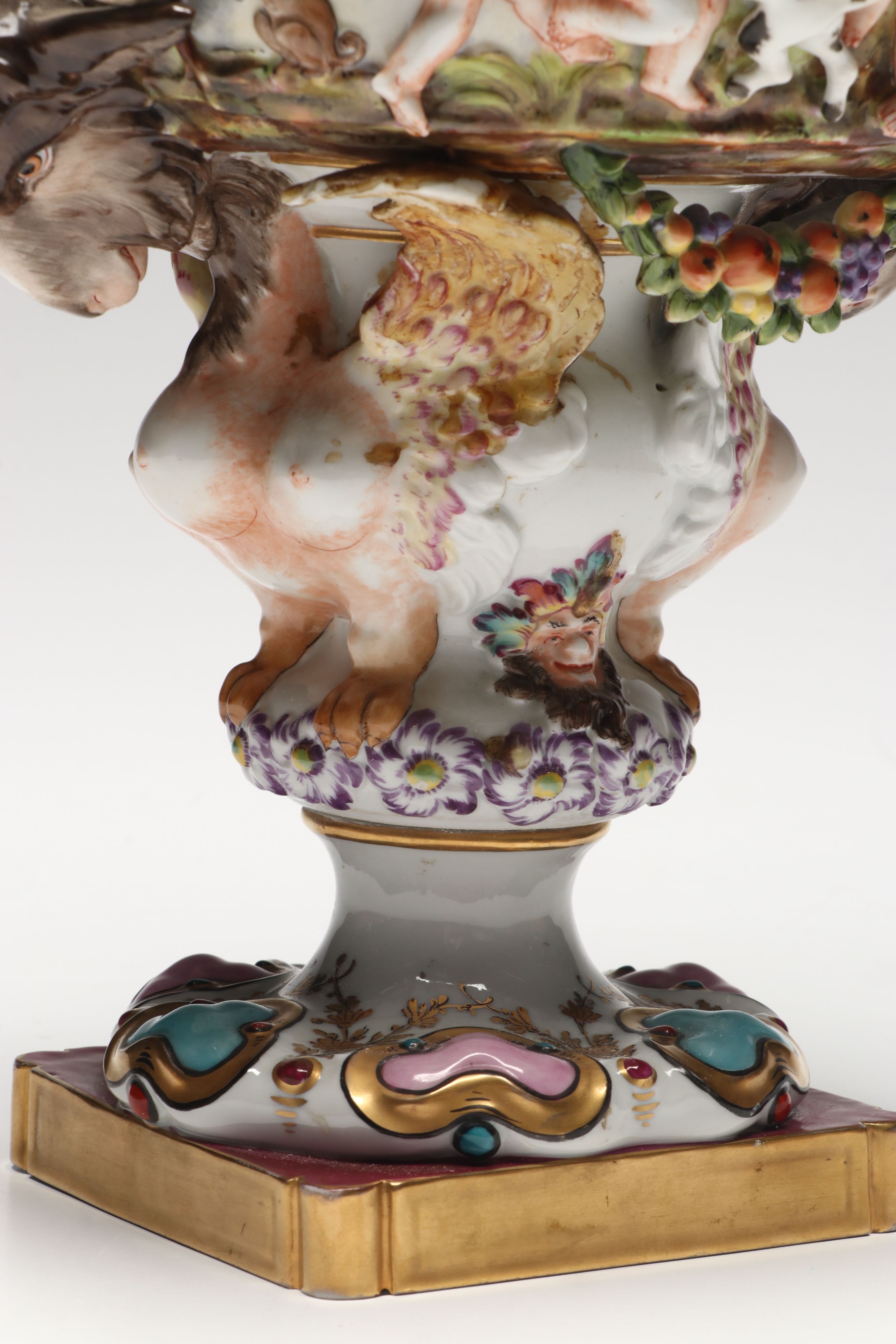 Neoclassical Style Capodimonte Figural Porcelain Ewer