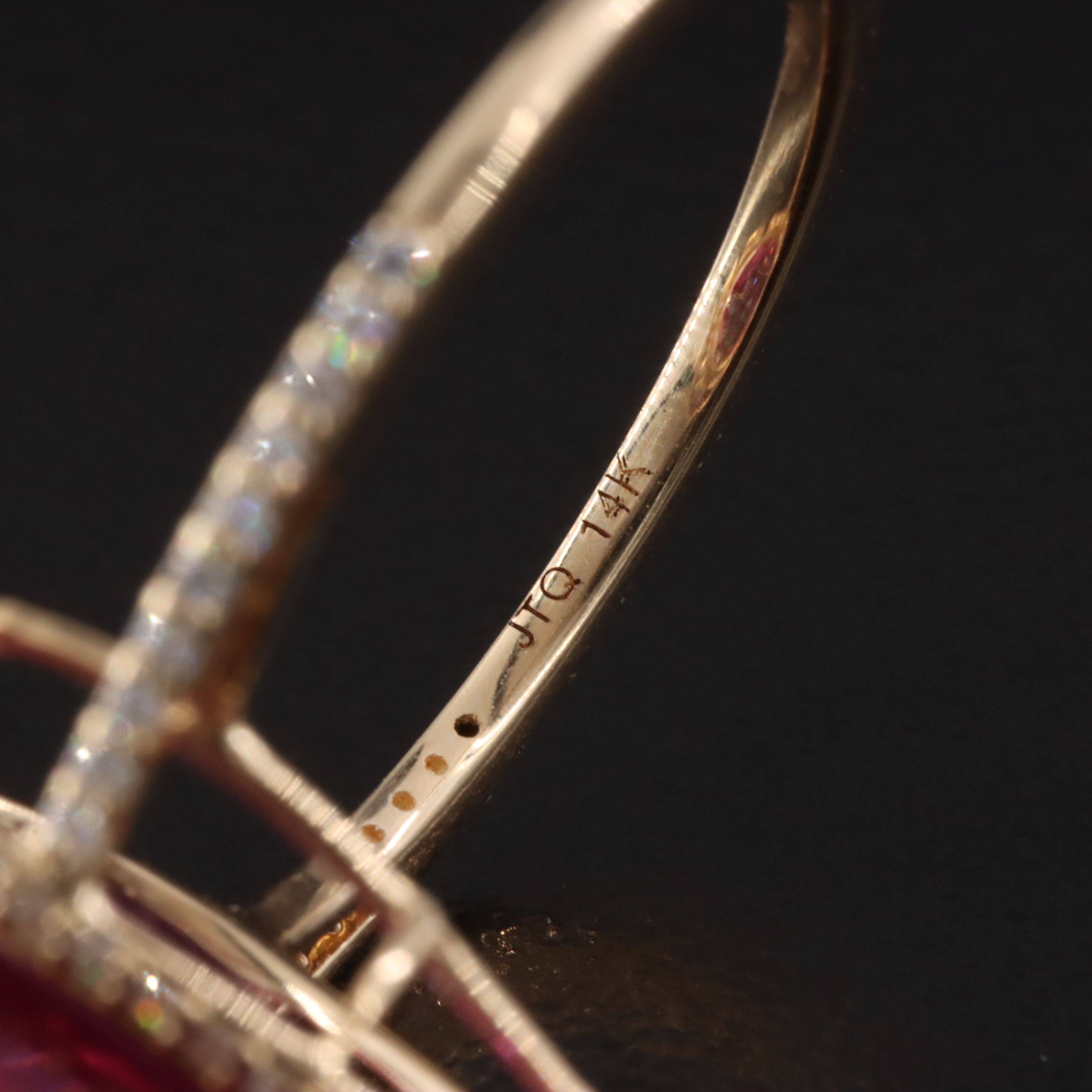 14K 8.44 CT Lab Grown Pink Sapphire and Moissanite Ring