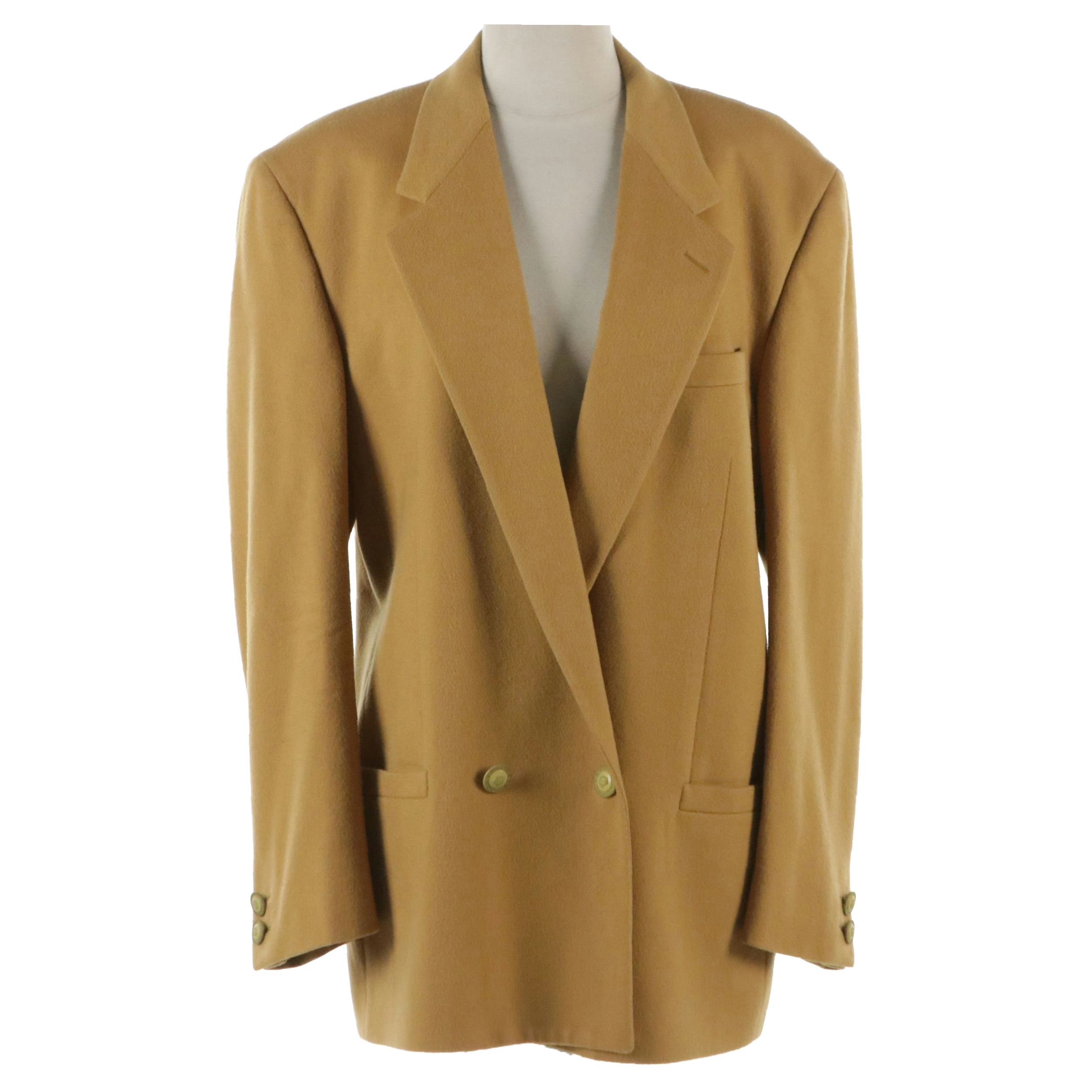 Gianni Versace Wool Double-Breasted Blazer with Medusa Head Buttons