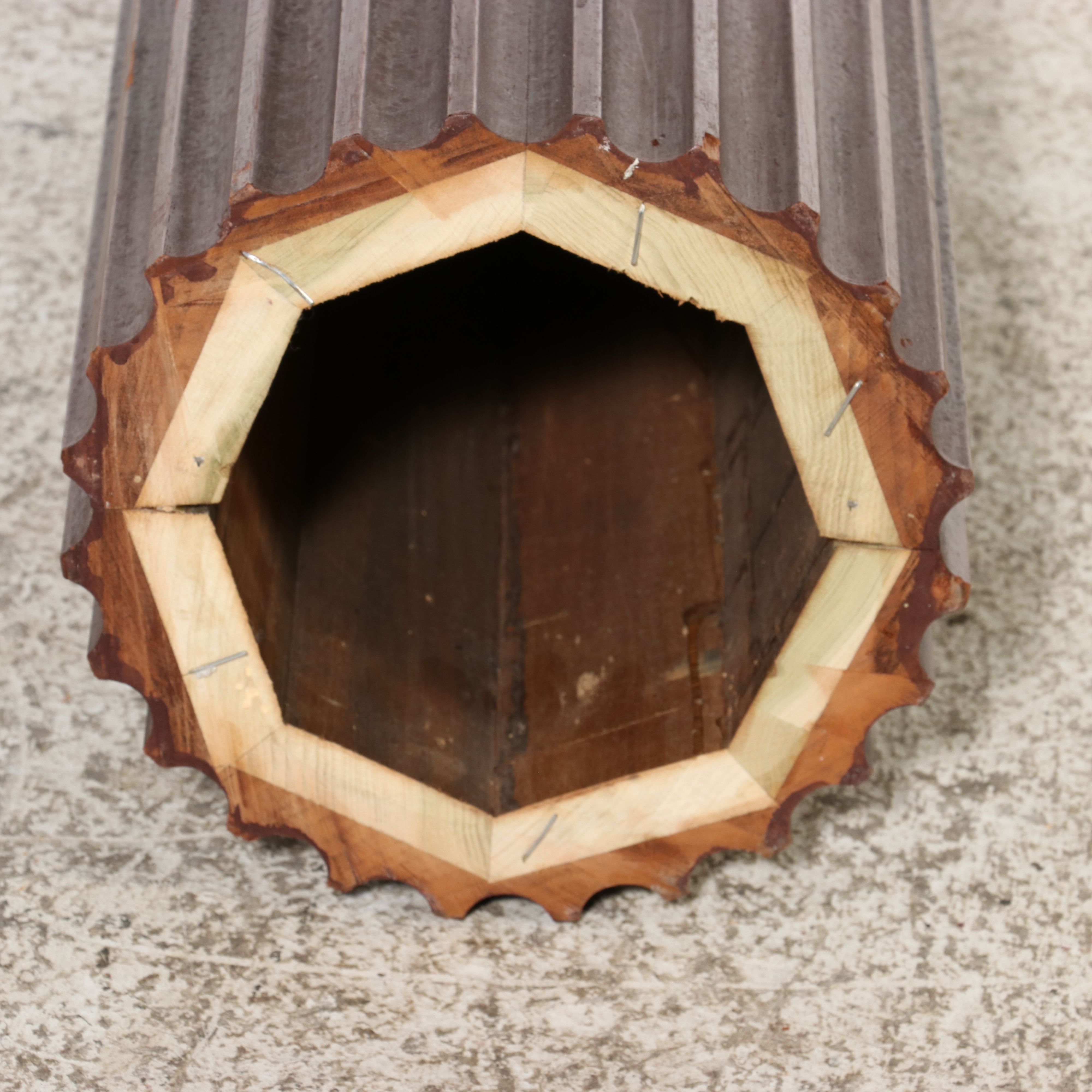 Pair of Wooden Neoclassical Doric Style Fluted Architectural Columns, 20th C.