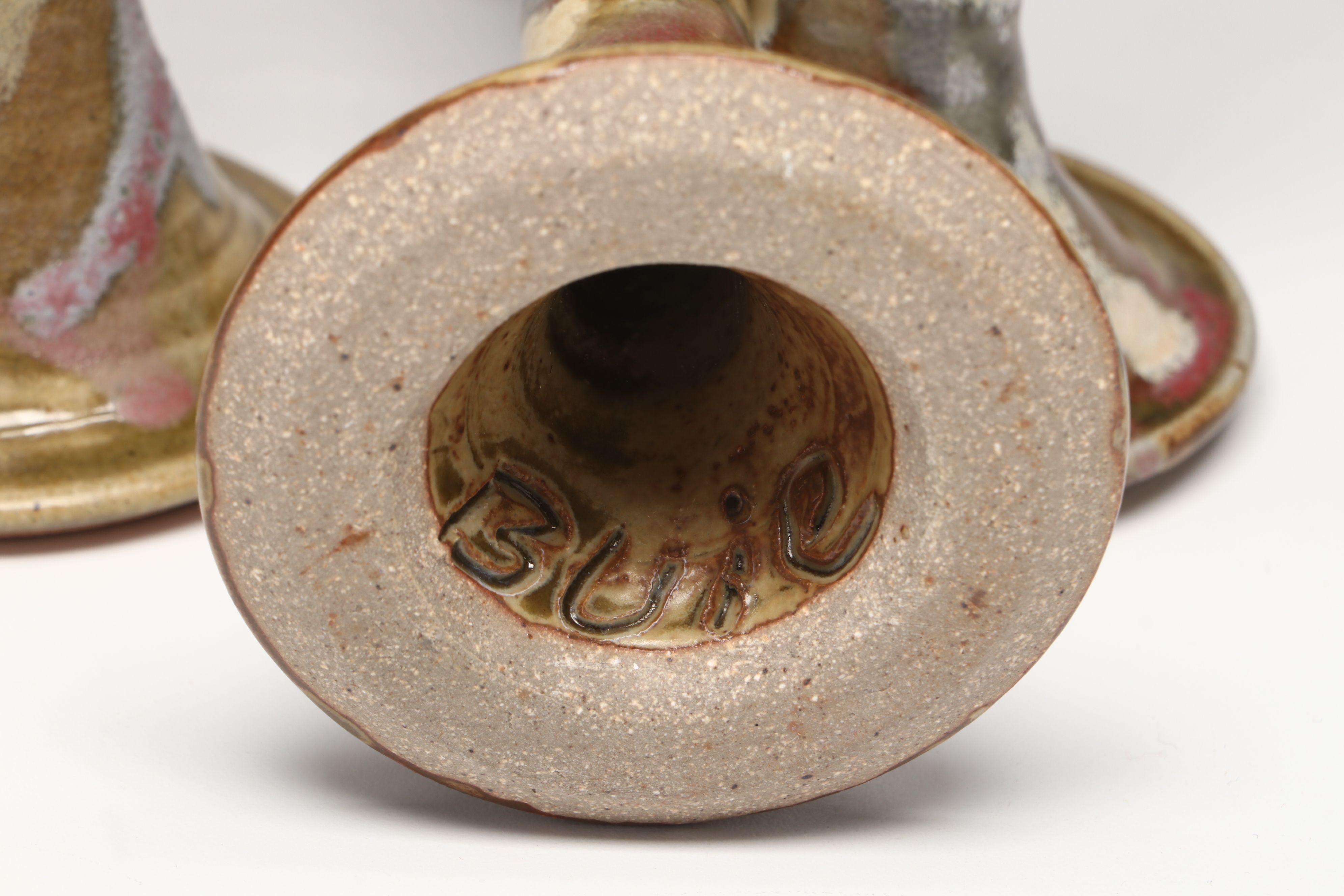 Buie Pottery Stoneware Stem Goblets with Autumnal Table Linens and Accessories