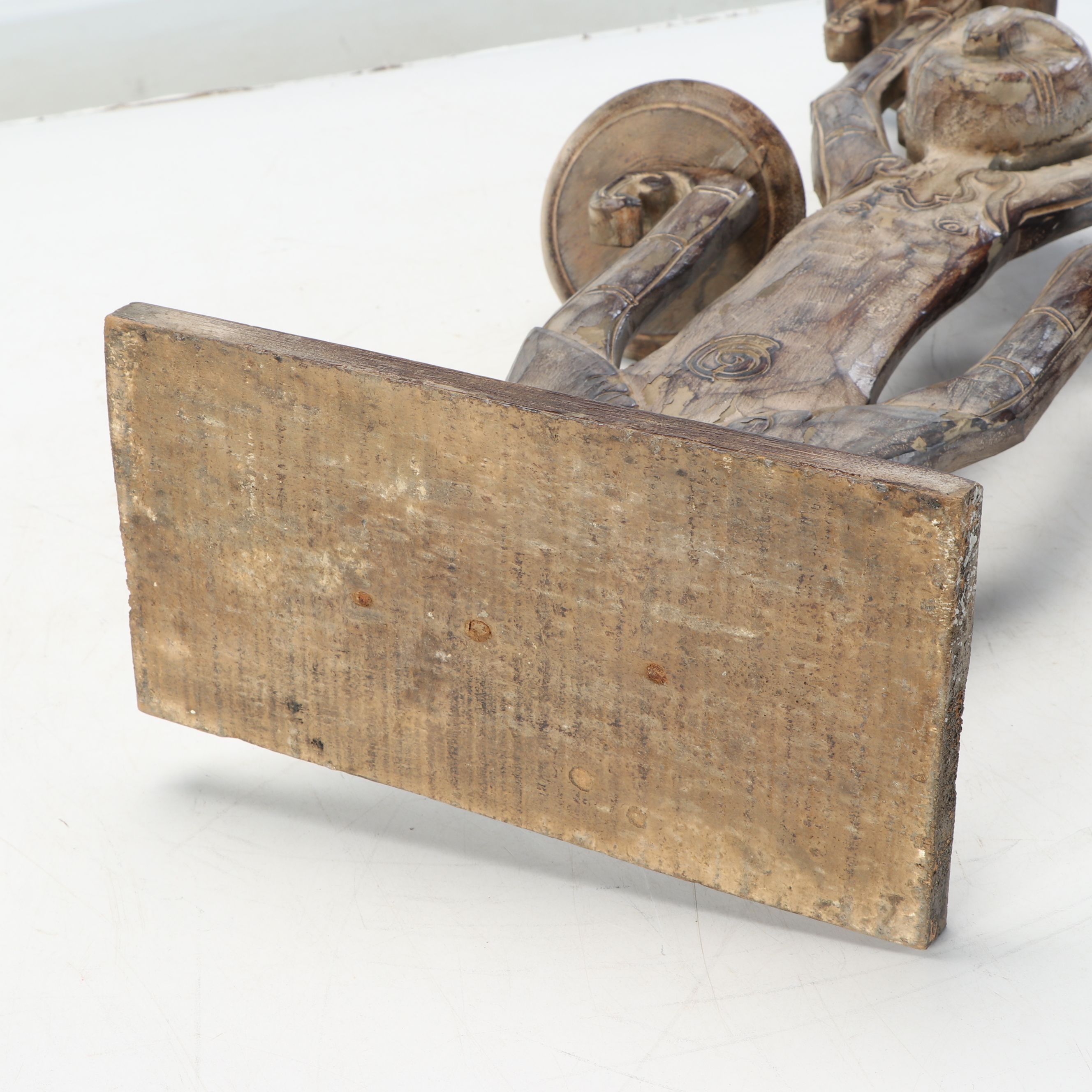 Anthropomorphic Folk Art Style Wooden Candle Holder