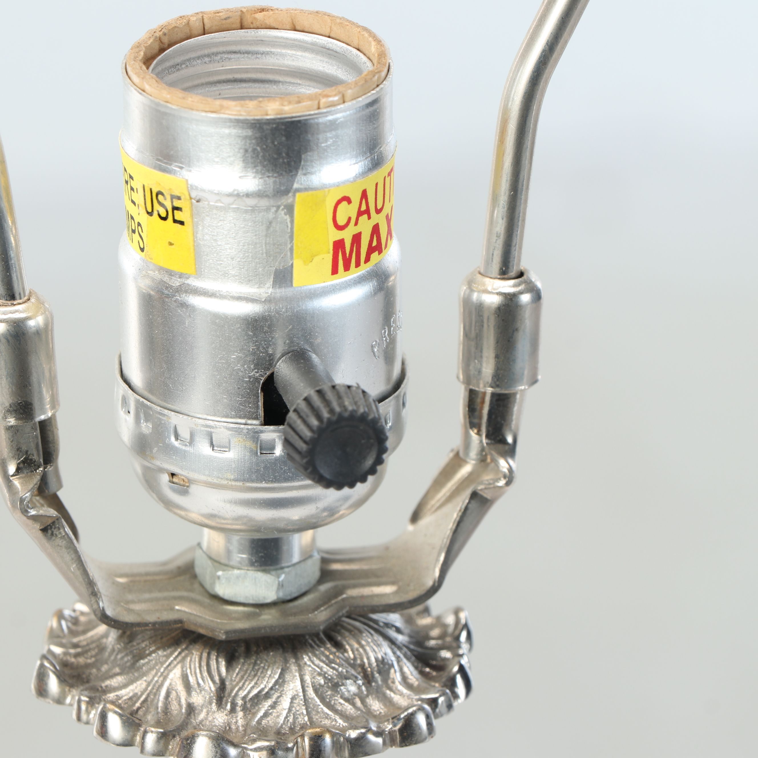 Silver Finish Pineapple Console Lamp with Fine Mesh Shade