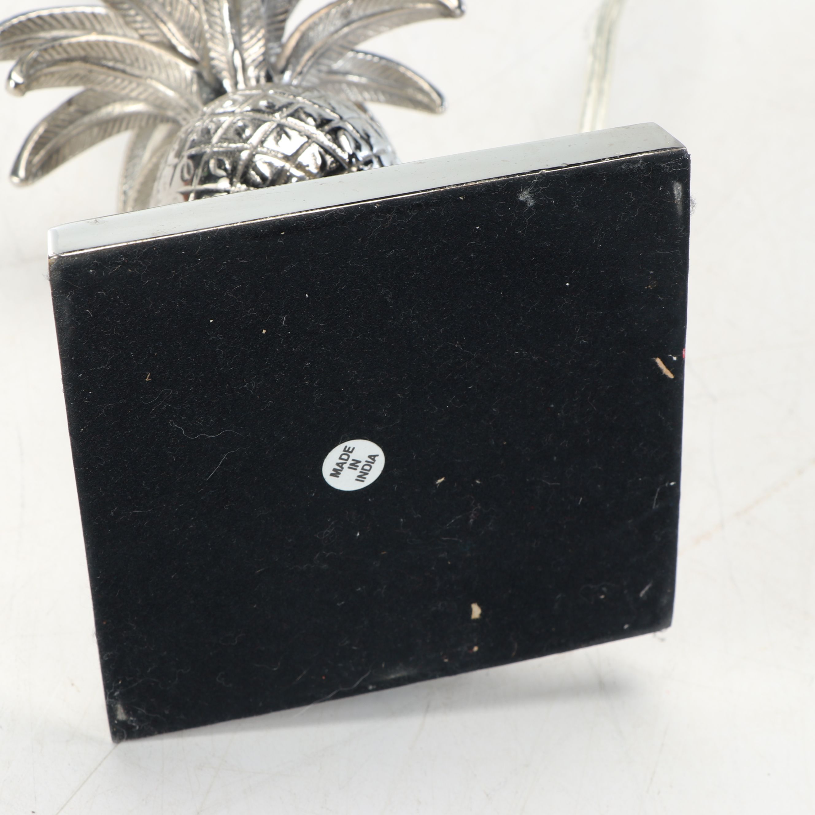 Silver Finish Pineapple Console Lamp with Fine Mesh Shade