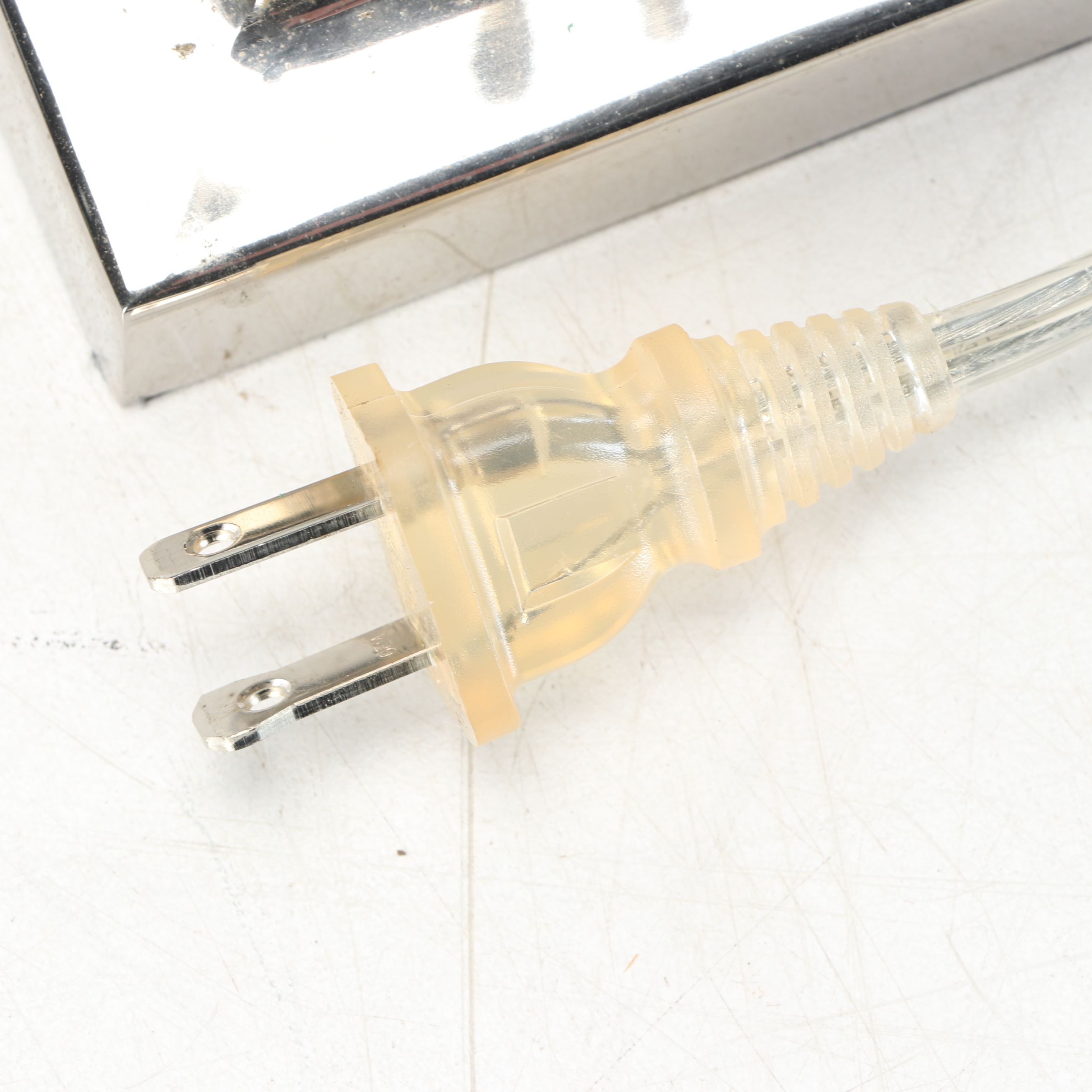 Silver Finish Pineapple Console Lamp with Fine Mesh Shade