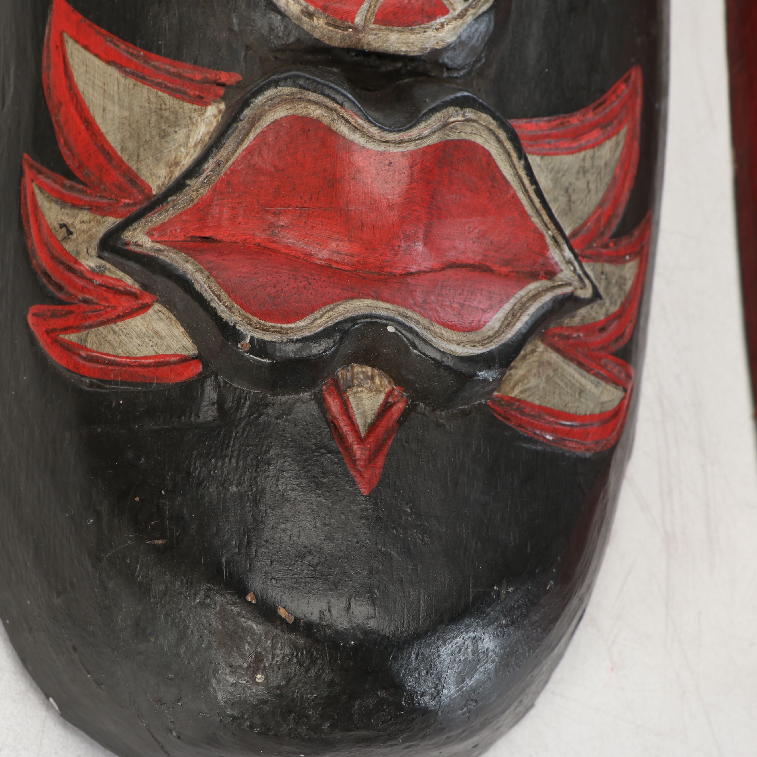 Indonesian Hand-Carved Painted Wood Decorative Wall Masks