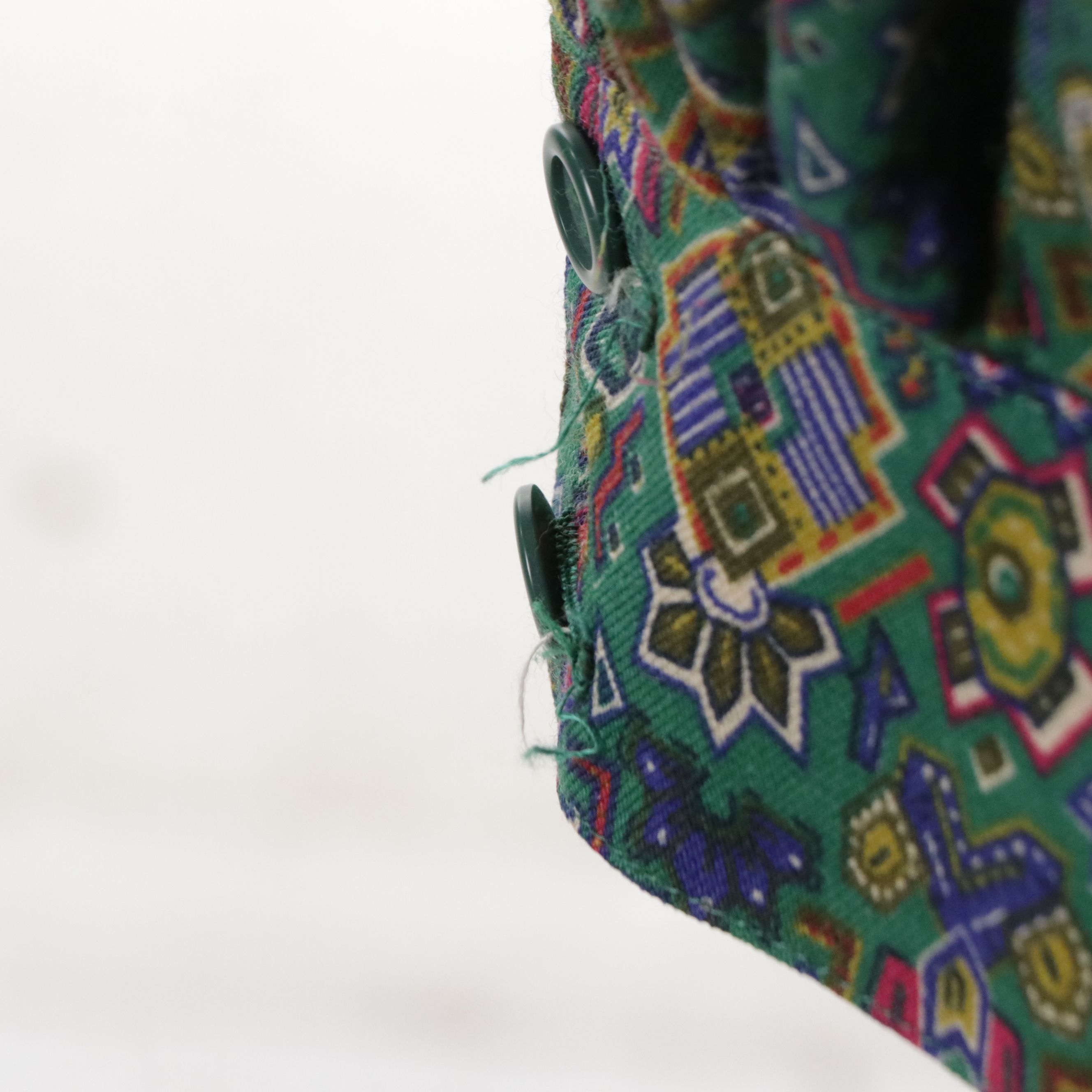 Christian Dior Sports Long Sleeve Button-Down Top in Printed Wool and Silk Blend