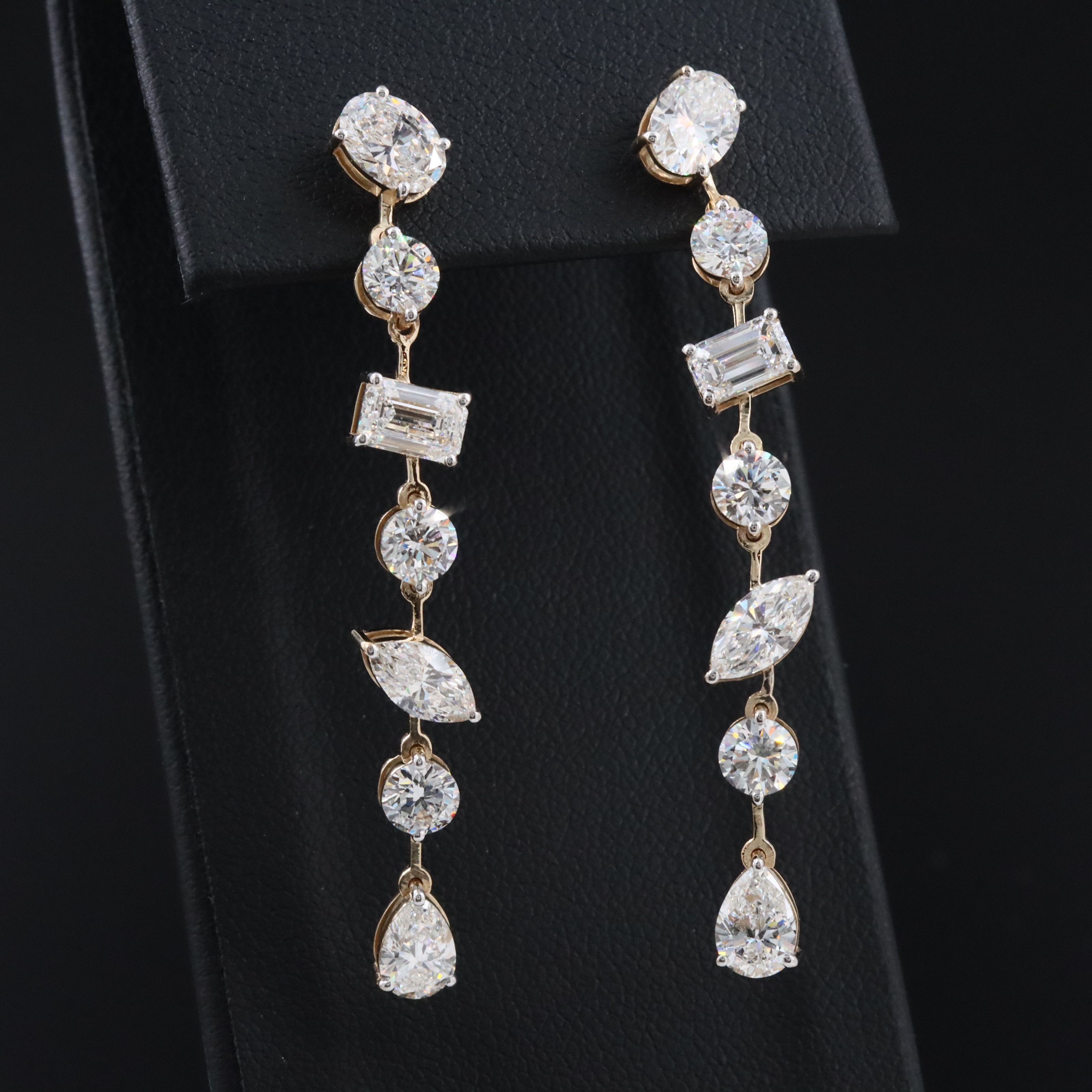 14K 6.43 CTW Lab Grown Diamond Drop Earrings