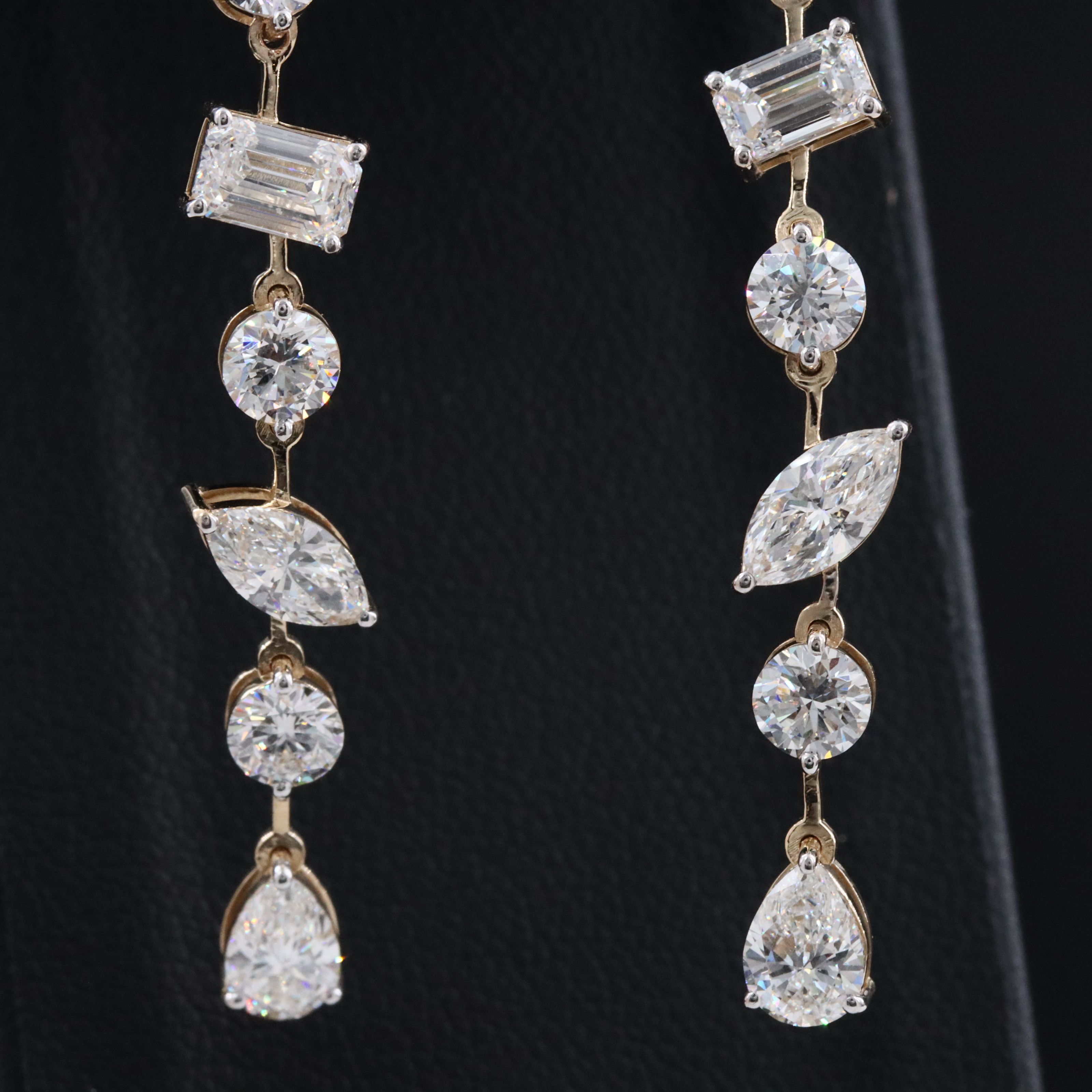 14K 6.43 CTW Lab Grown Diamond Drop Earrings