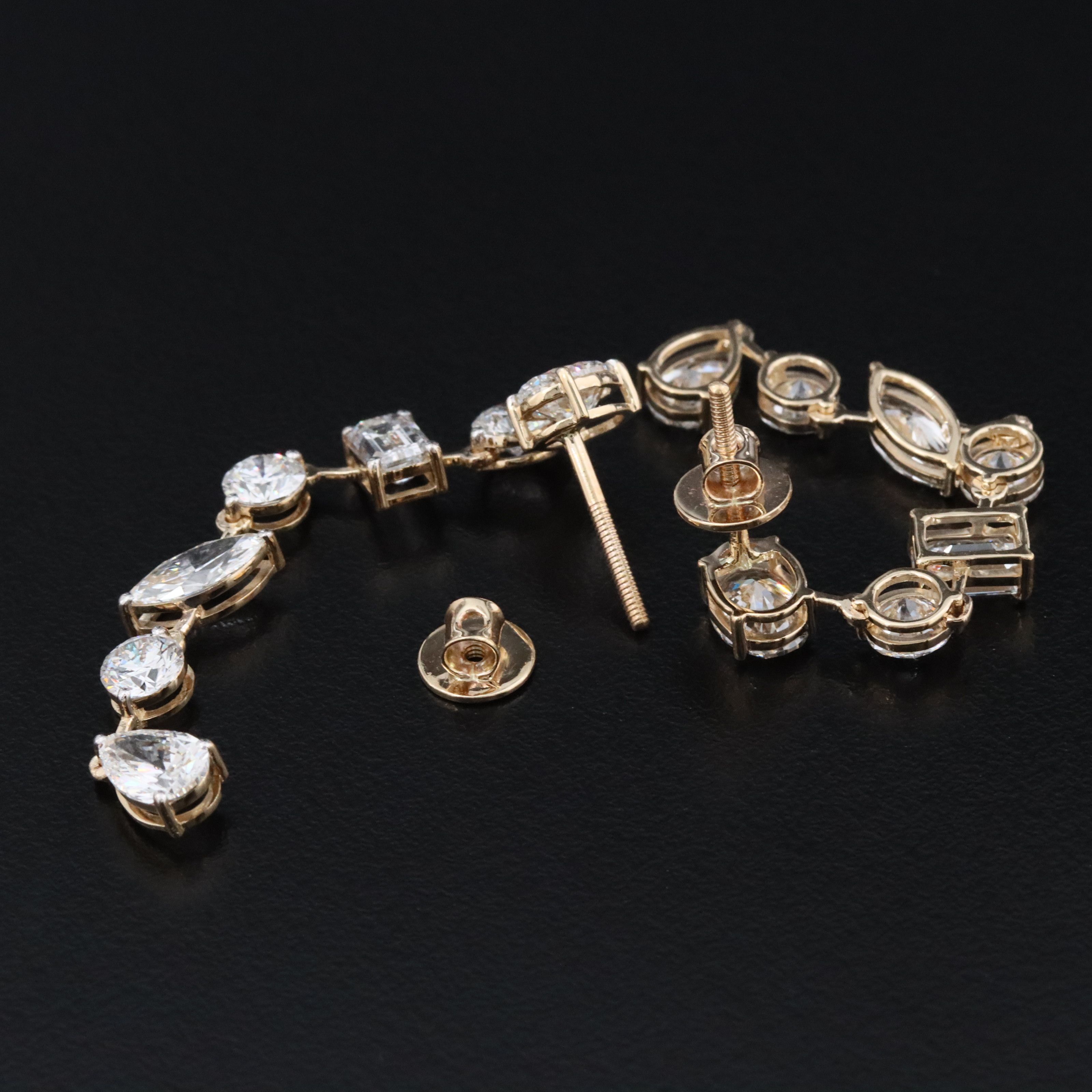 14K 6.43 CTW Lab Grown Diamond Drop Earrings