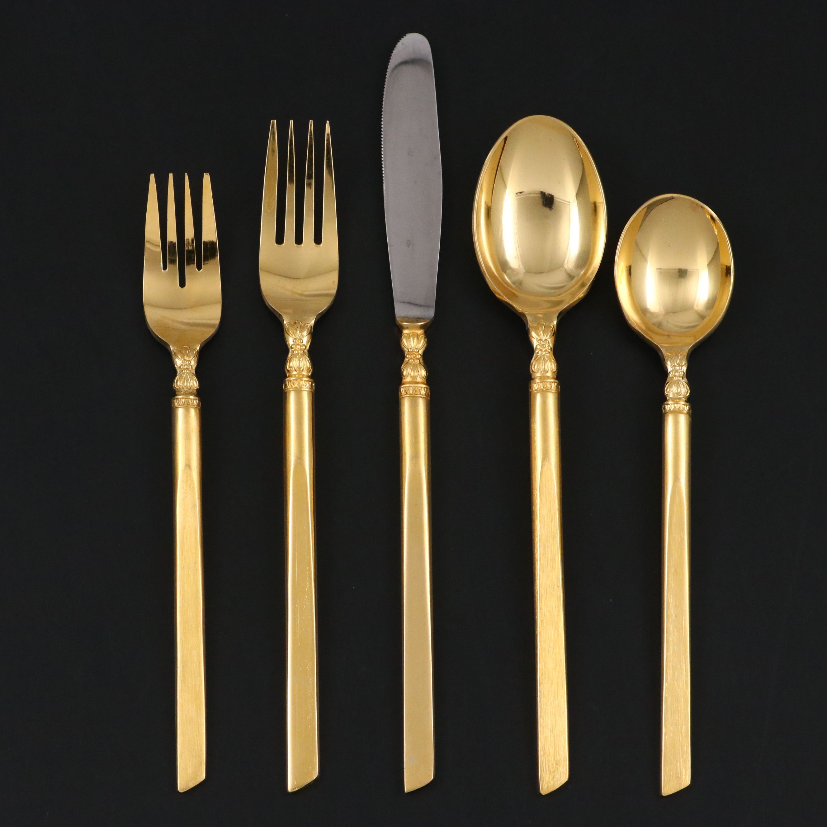 Everbright Gilt Finish Stainless Steel Flatware