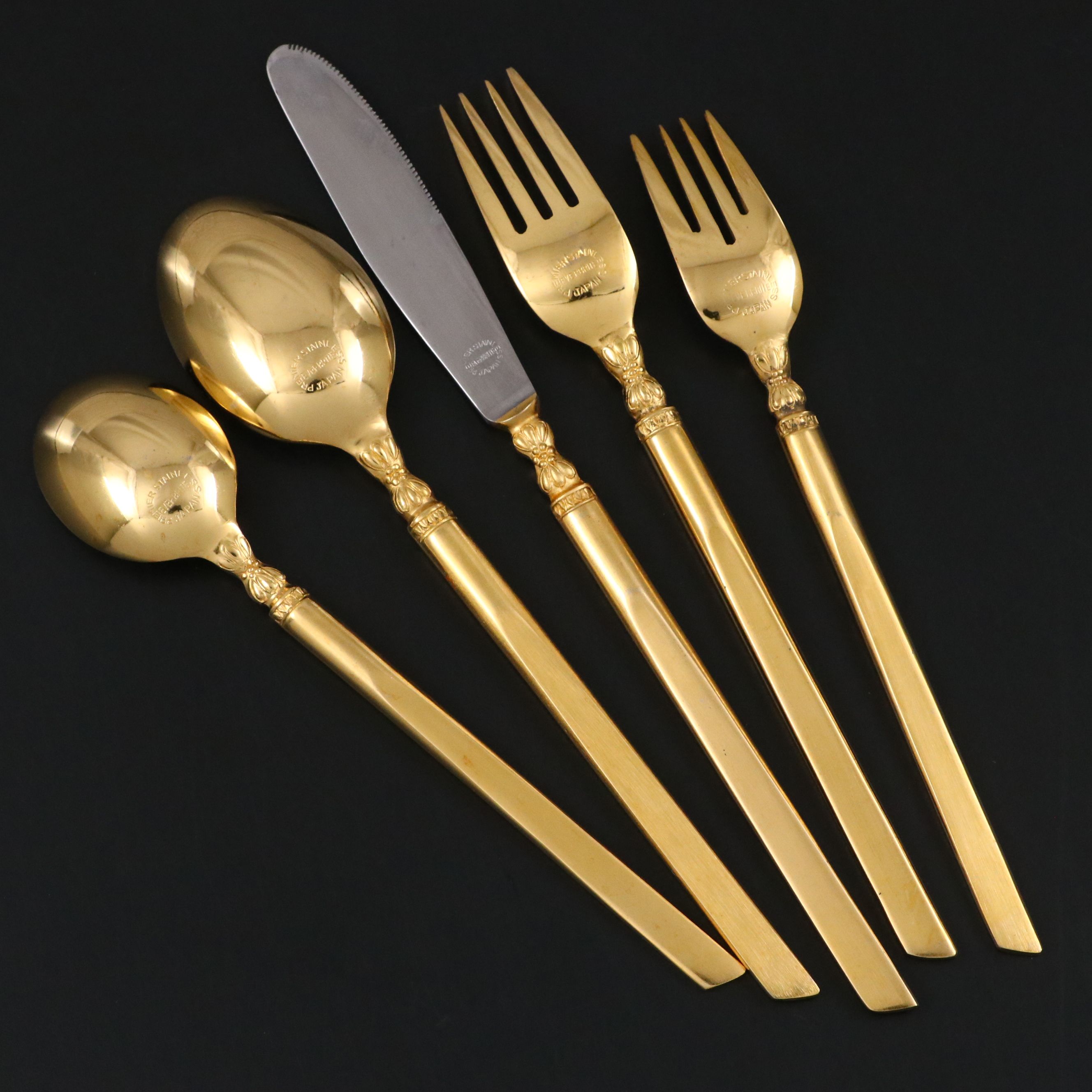Everbright Gilt Finish Stainless Steel Flatware