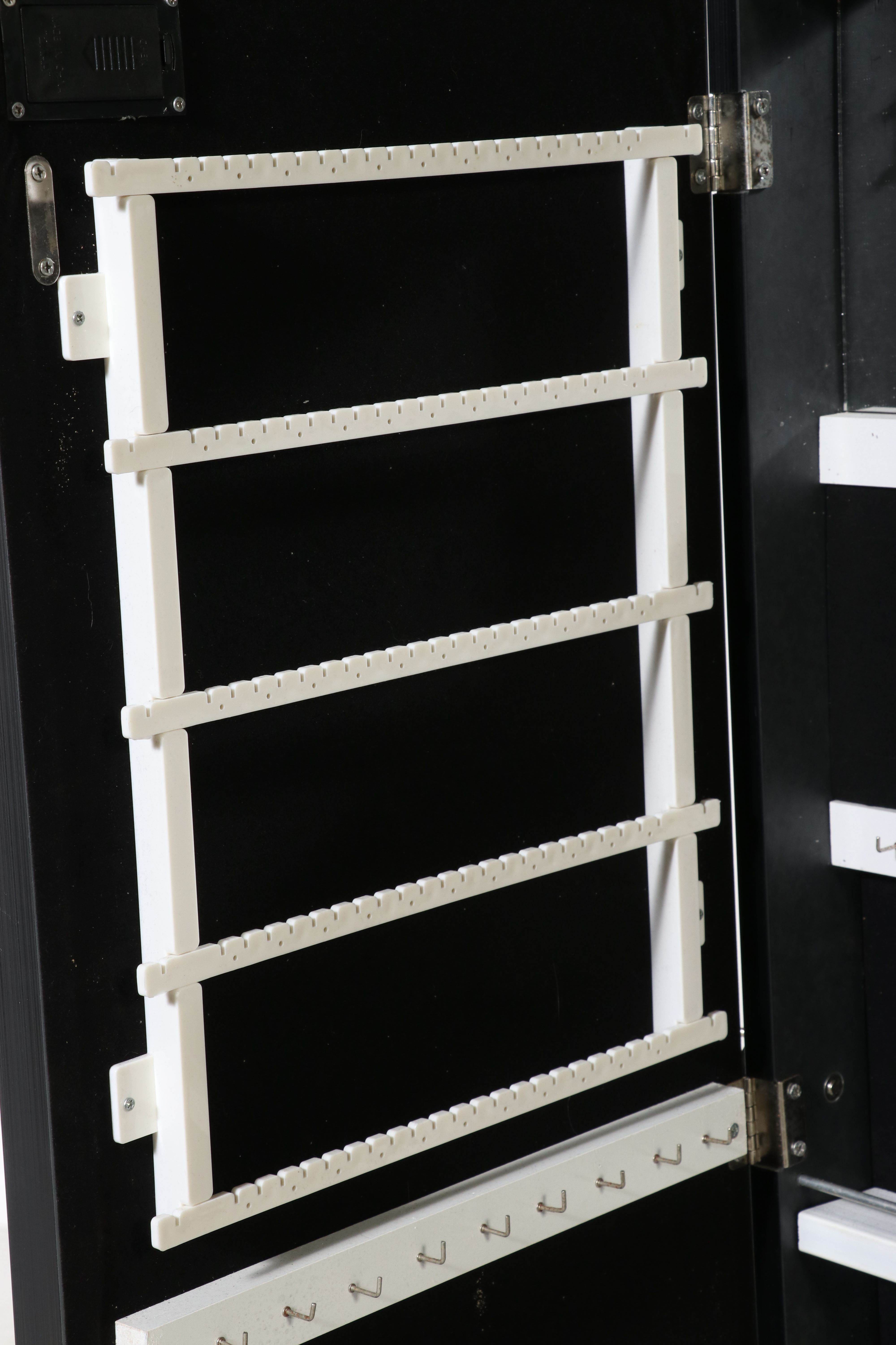 Contemporary Illuminated Cheval Mirror with Hidden Jewelry Armoire