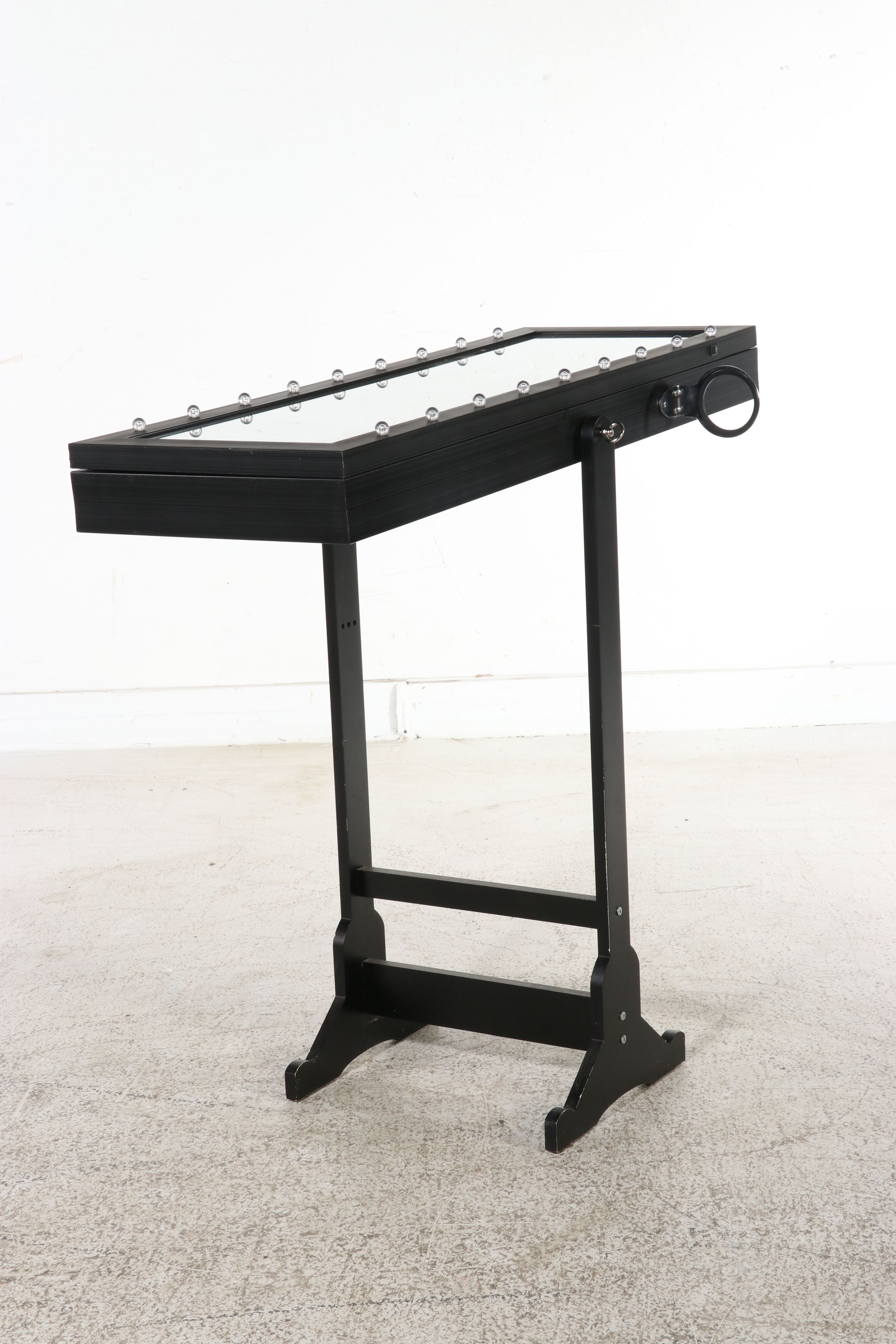 Contemporary Illuminated Cheval Mirror with Hidden Jewelry Armoire