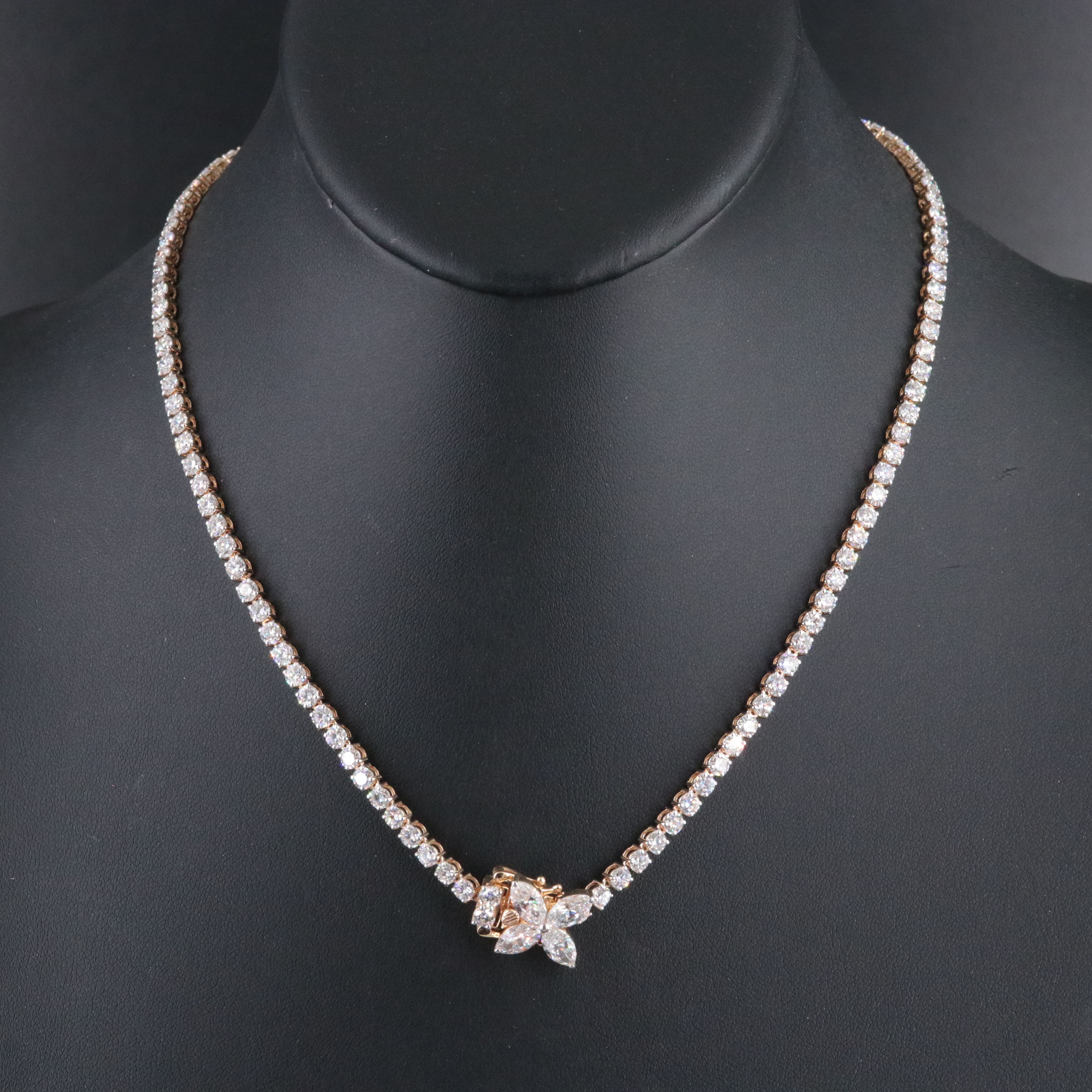 14K 16.58 CTW Lab Grown Diamond Line Necklace