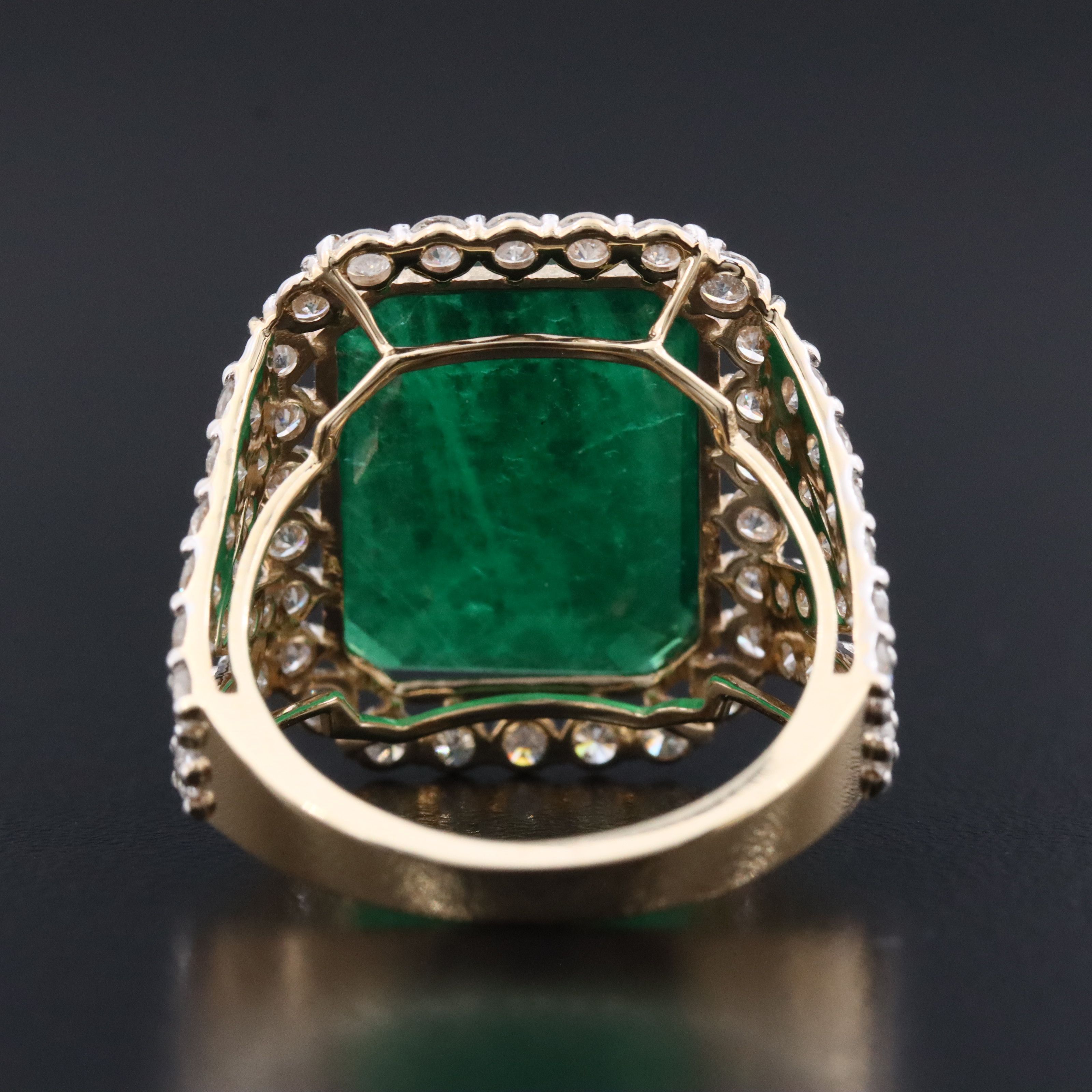 14K 7.23 CT Emerald and 2.07 CTW Diamond Ring