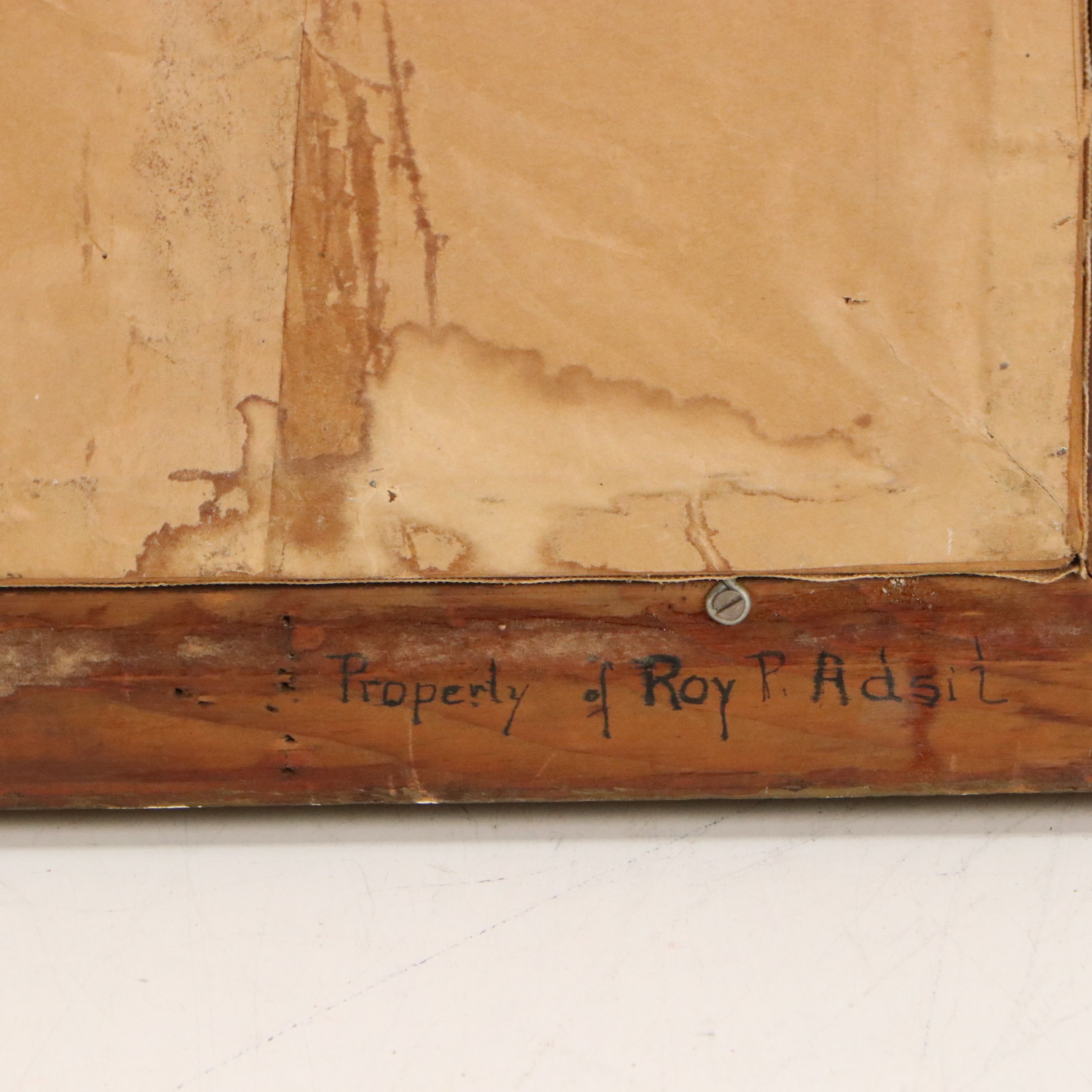 M. E. Gaylord Maritime Oil Painting "The Waterfront," 20th Century