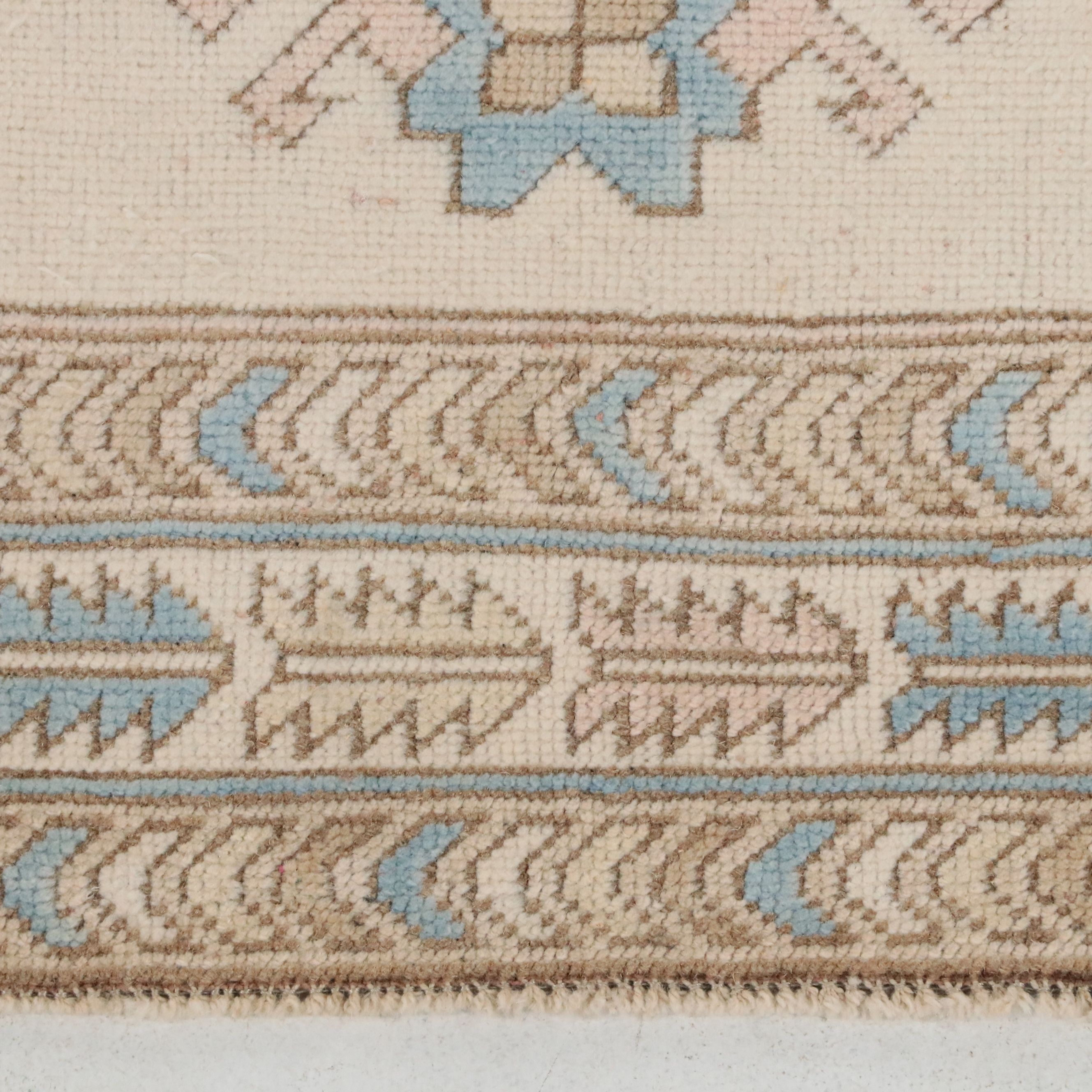 4'9 x 6'3 Hand-Knotted Turkish Oushak Area Rug