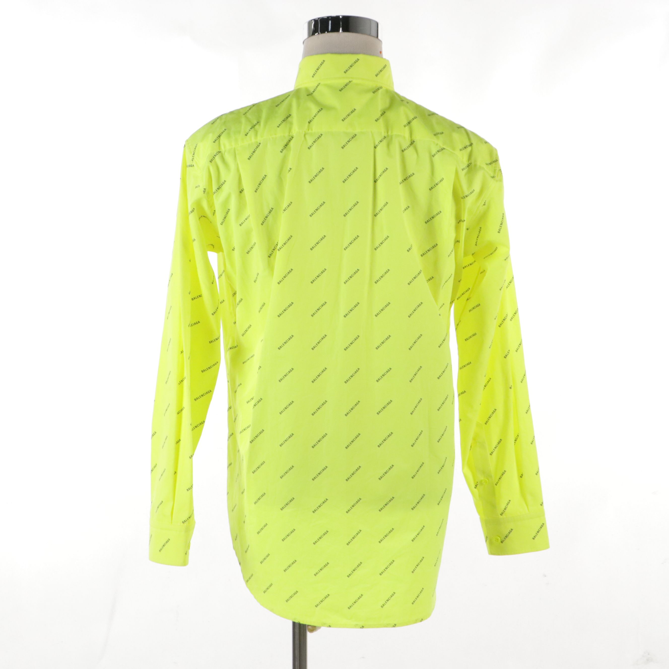 Men's Neon All Over Logo Long Sleeve Button-Down Top